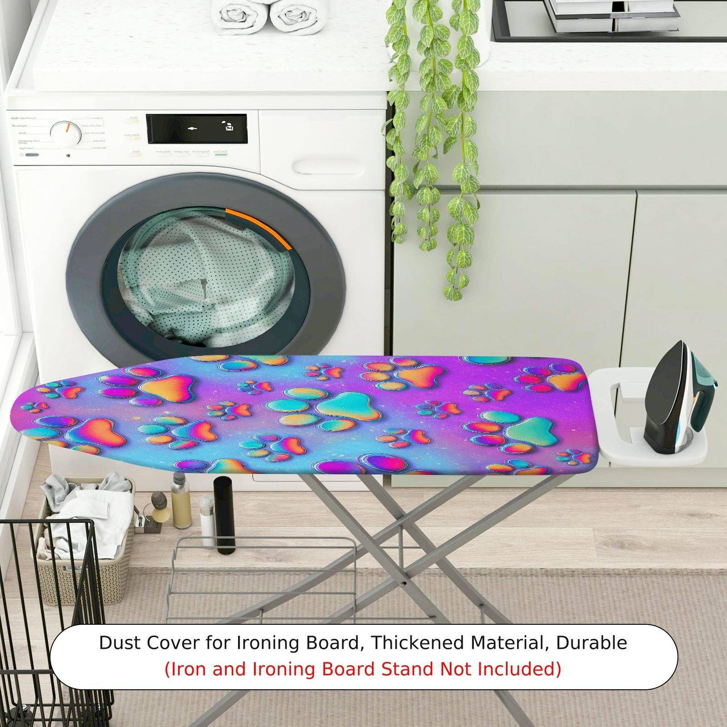 1-Piece Colorful Paw Print Pattern Modern Fun  Ironing Board Cover, Universal Size, Without Board