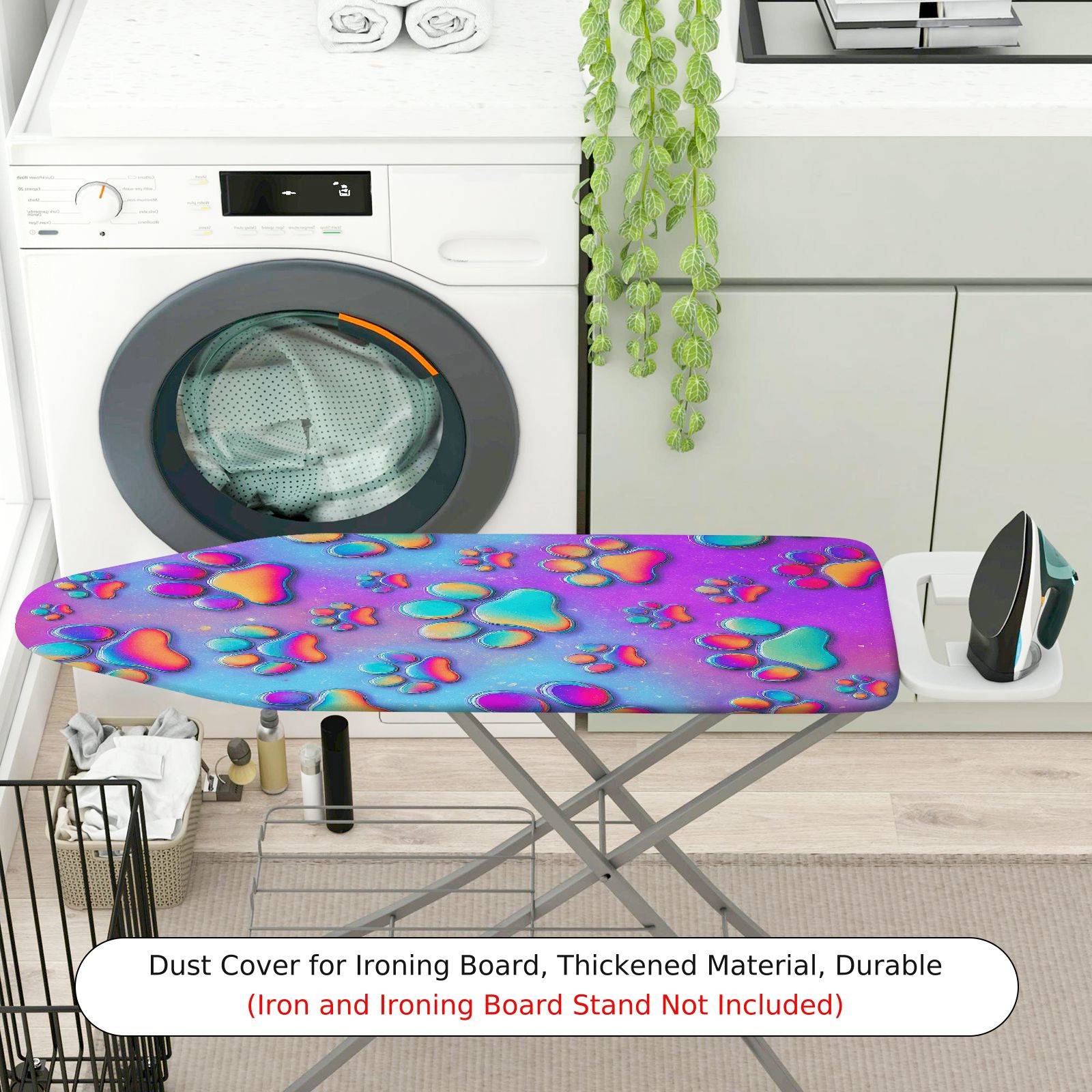 1-Piece Colorful Paw Print Pattern Modern Fun  Ironing Board Cover, Universal Size, Without Board