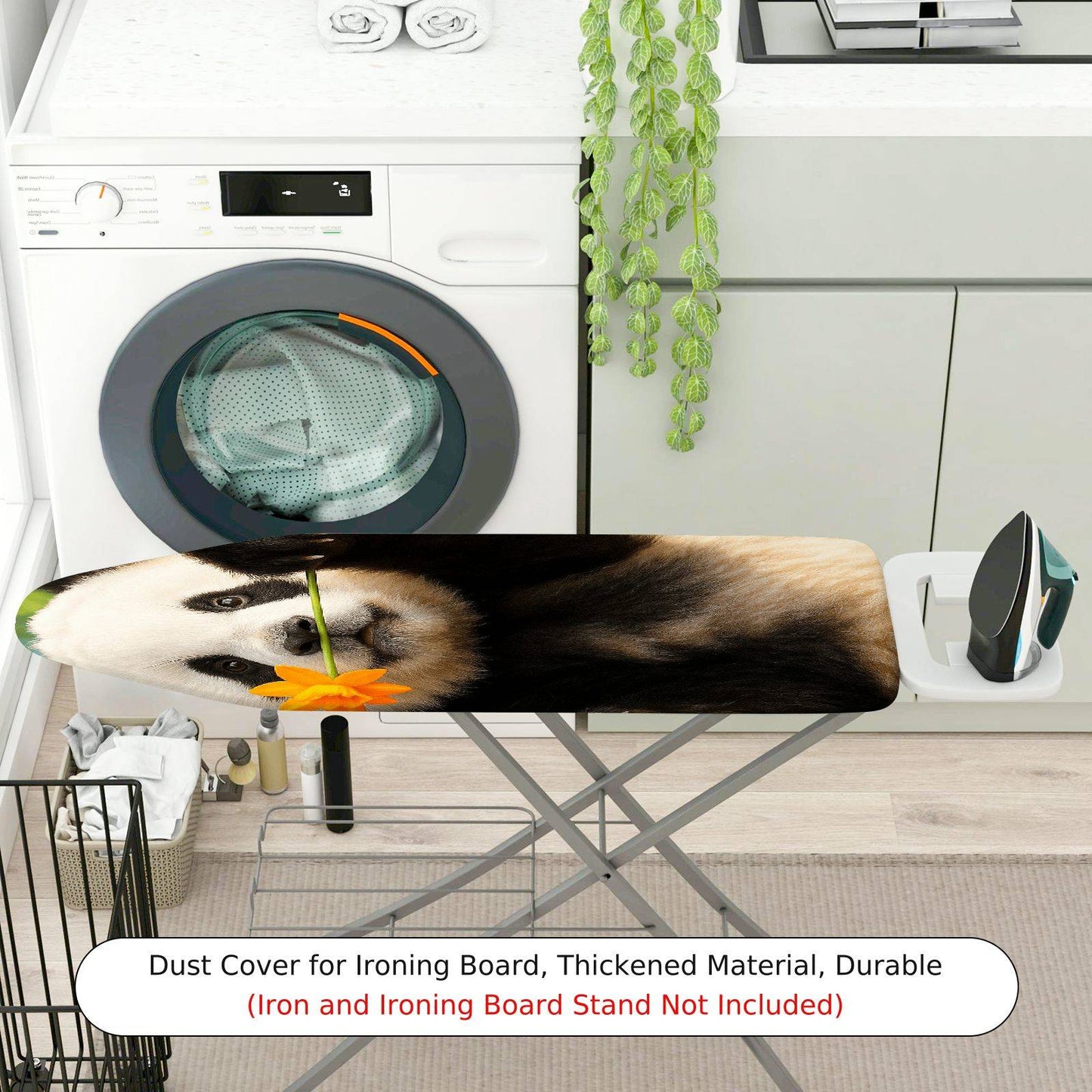 1-Piece Panda Flower Fun  Ironing Board Cover, Universal Size, Without Board