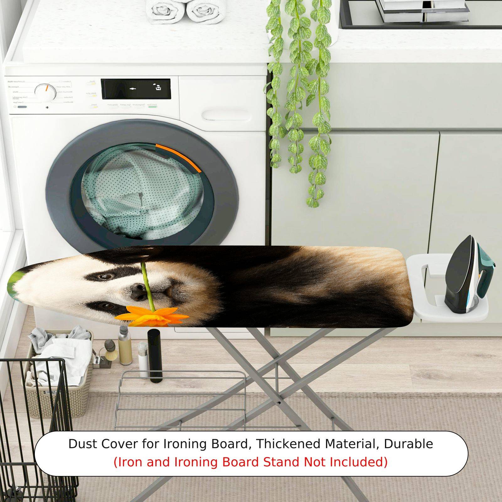 1-Piece Panda Flower Fun  Ironing Board Cover, Universal Size, Without Board