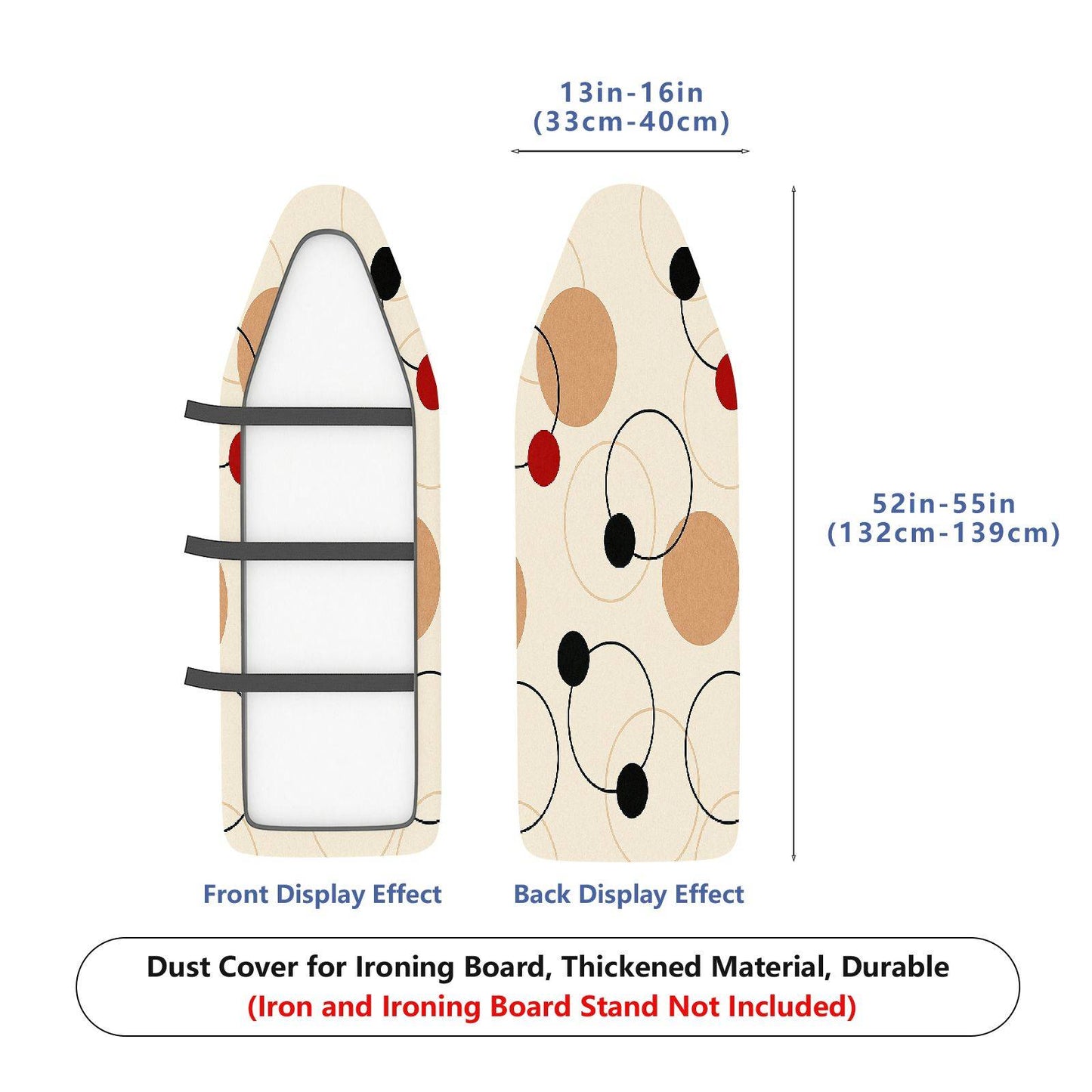 1-Piece Modern Geometry Circle Pattern Beige  Ironing Board Cover, Universal Size, Without Board