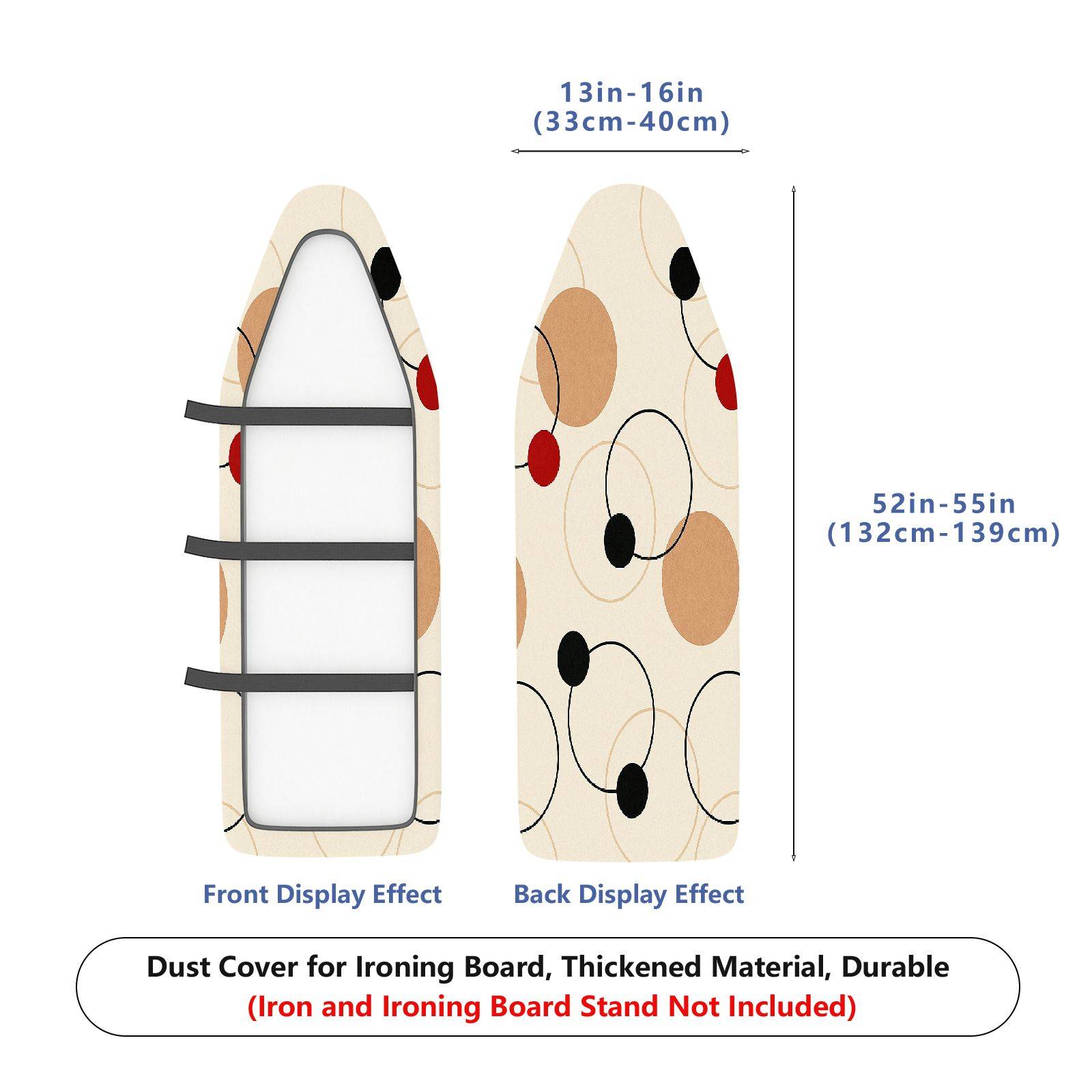 1-Piece Modern Geometry Circle Pattern Beige  Ironing Board Cover, Universal Size, Without Board
