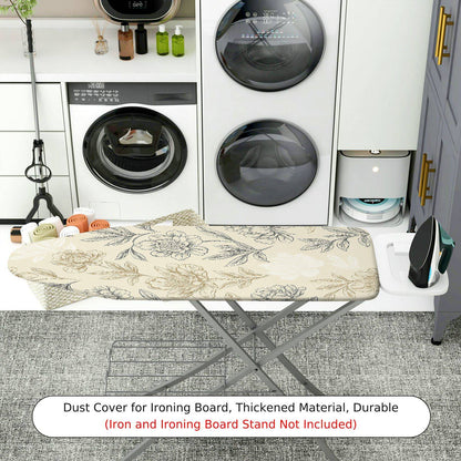 1-Piece Floral Pattern Beige Leaf  Ironing Board Cover, Universal Size, Without Board