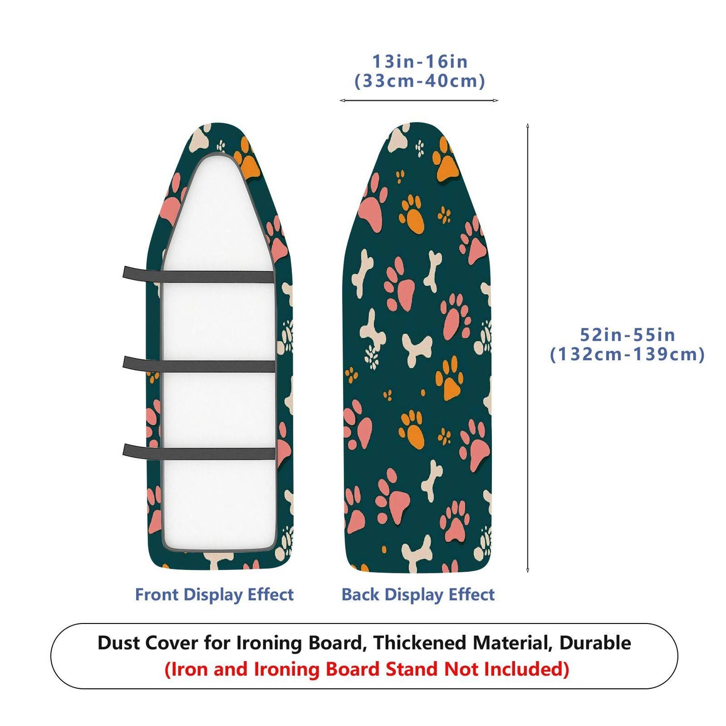 1-Piece Paw Bone Print Pet Cute  Ironing Board Cover, Universal Size, Without Board