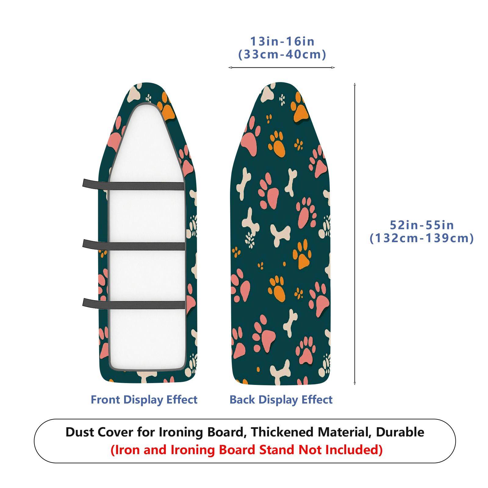 1-Piece Paw Bone Print Pet Cute  Ironing Board Cover, Universal Size, Without Board