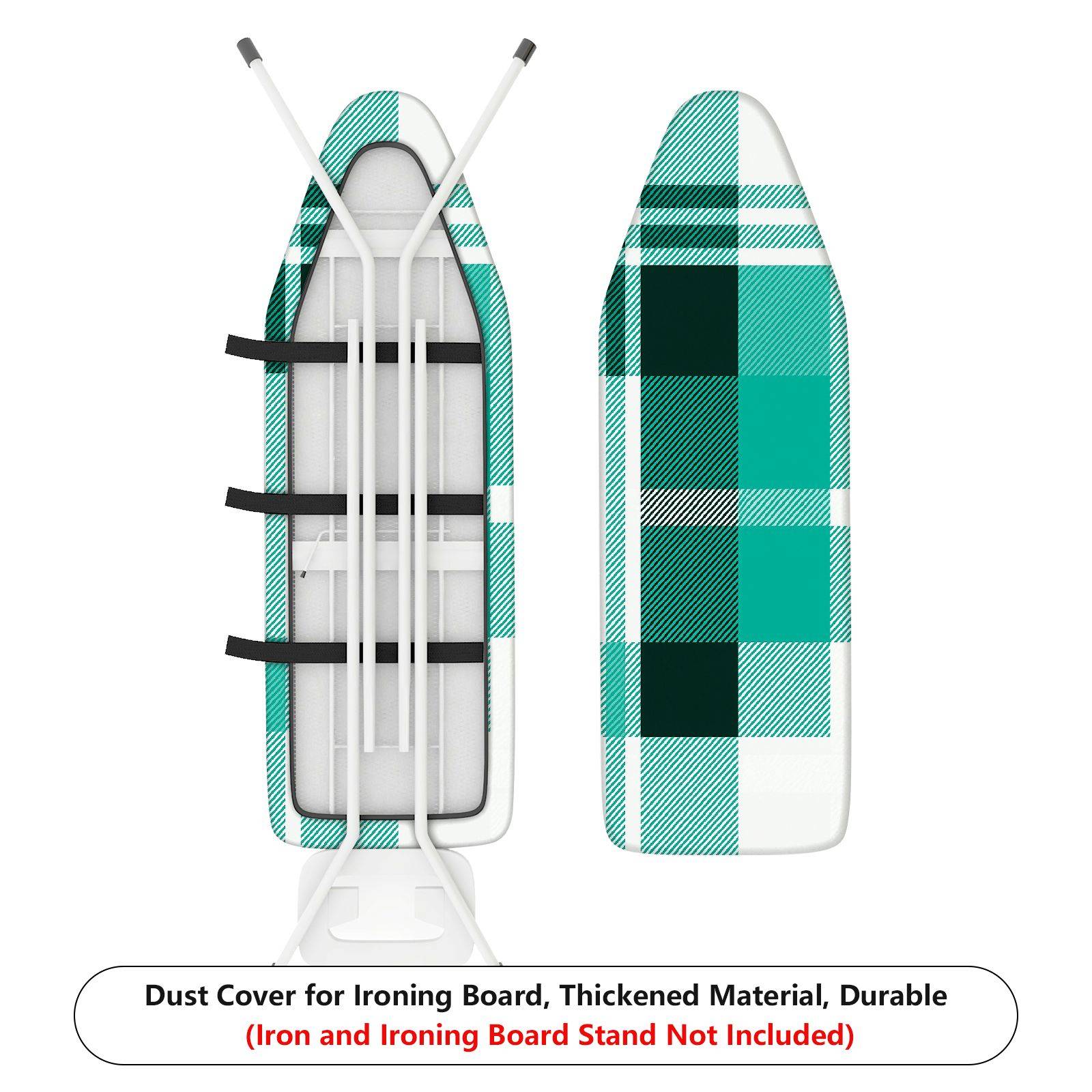 1-Piece Plaid Green White  Ironing Board Cover, Universal Size, Without Board