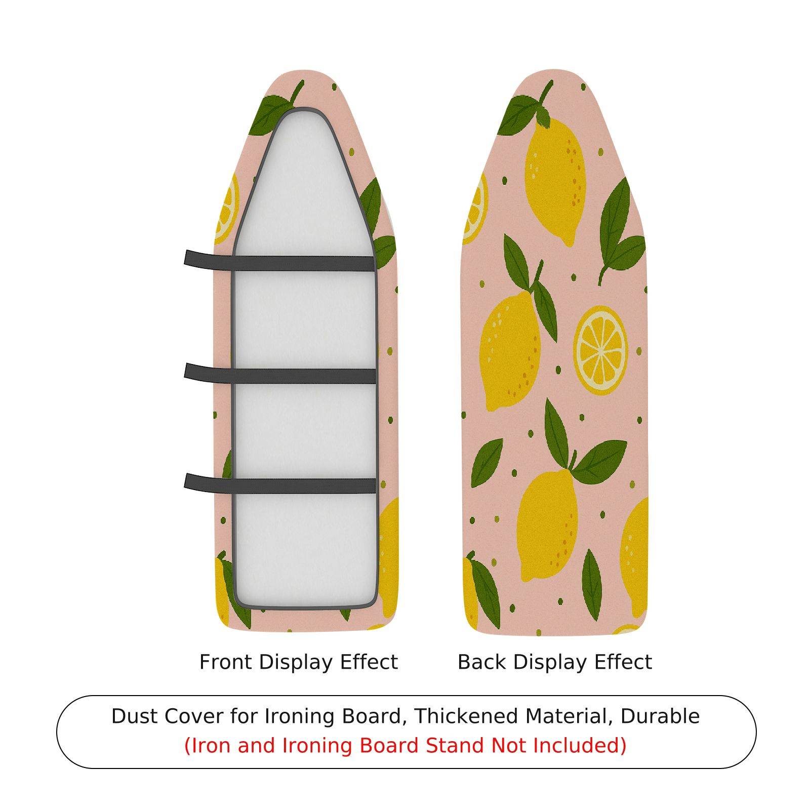 1-Piece Lemon Fruit Pattern Yellow Green  Ironing Board Cover, Universal Size, Without Board