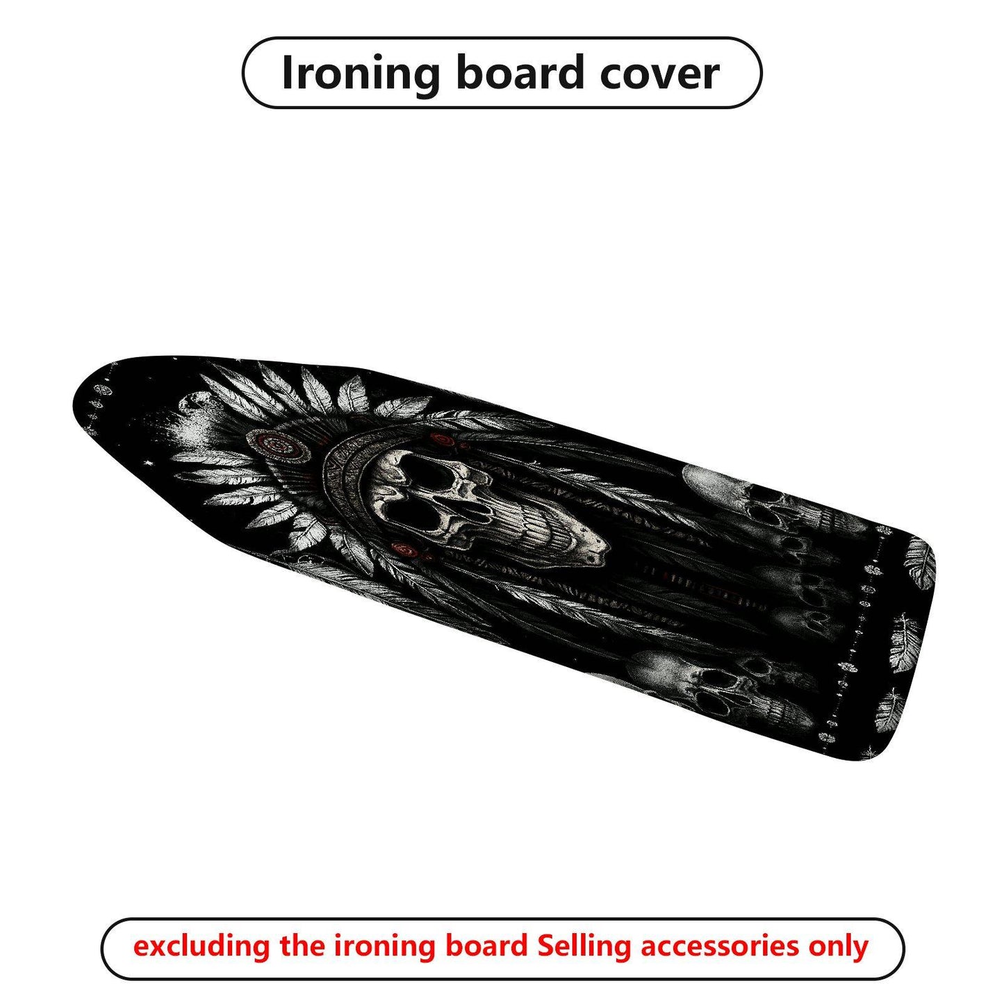 1-Piece Tribal Skull Feather  Ironing Board Cover, Universal Size, Without Board