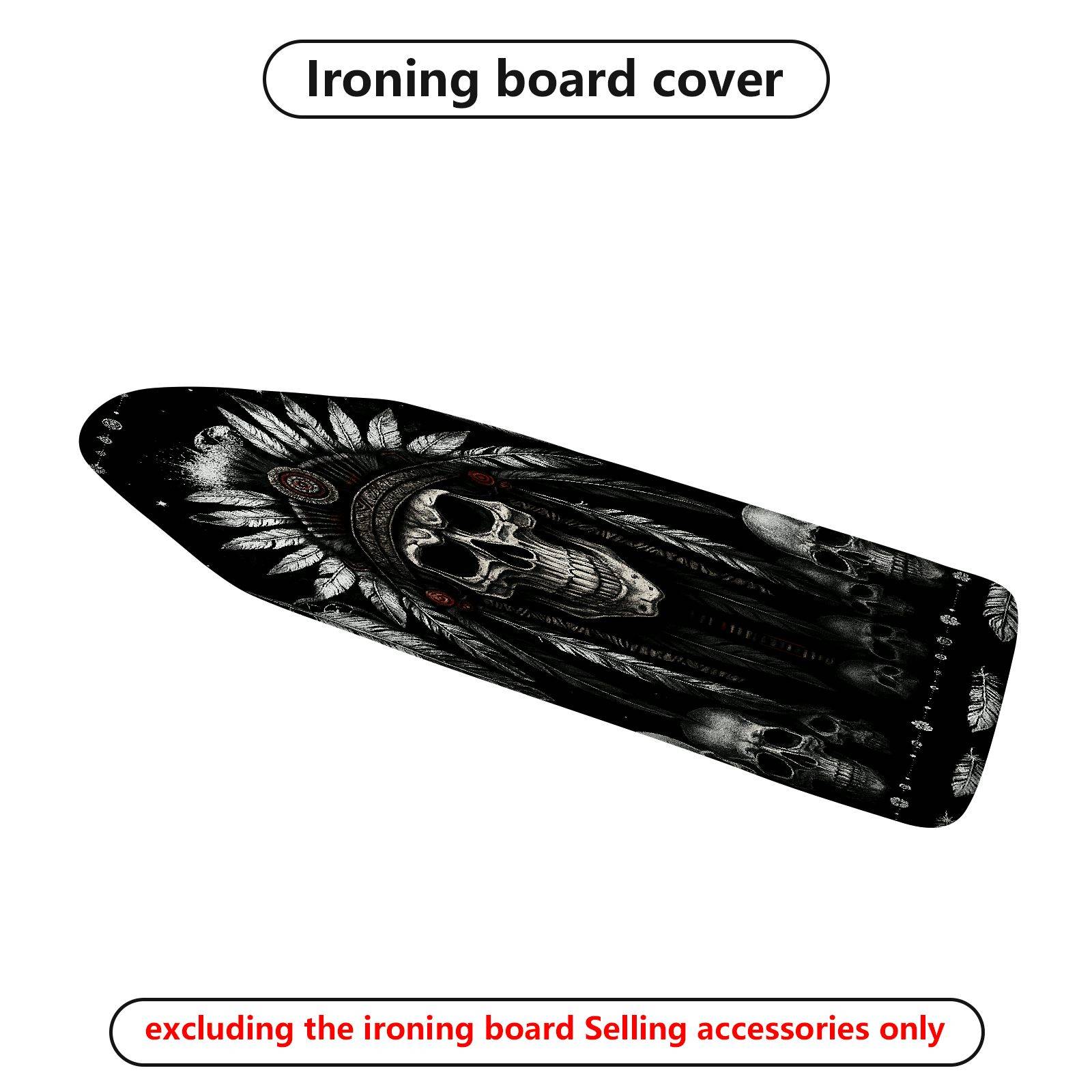 1-Piece Tribal Skull Feather  Ironing Board Cover, Universal Size, Without Board