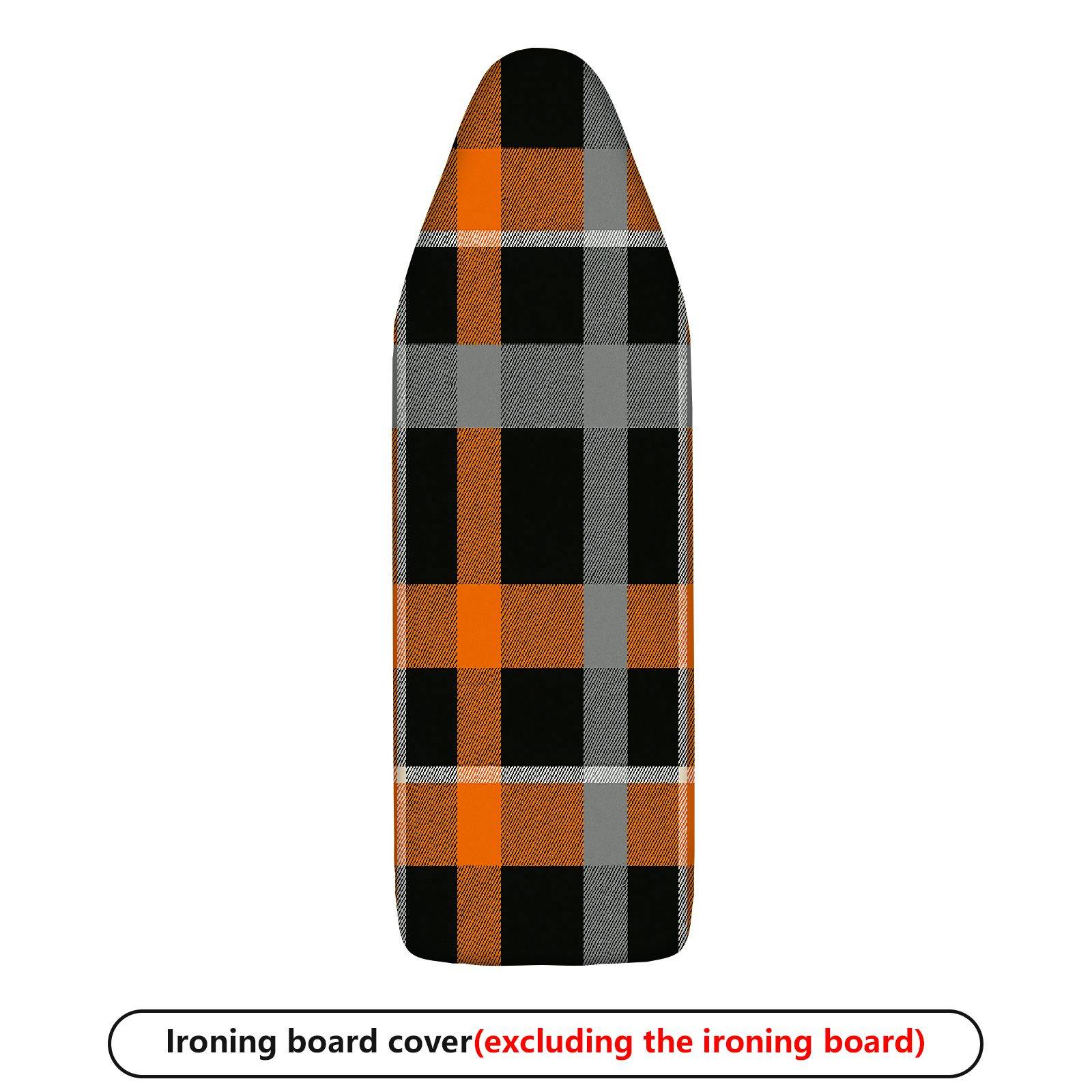 1-Piece Plaid Orange Black Grey  Ironing Board Cover, Universal Size, Without Board