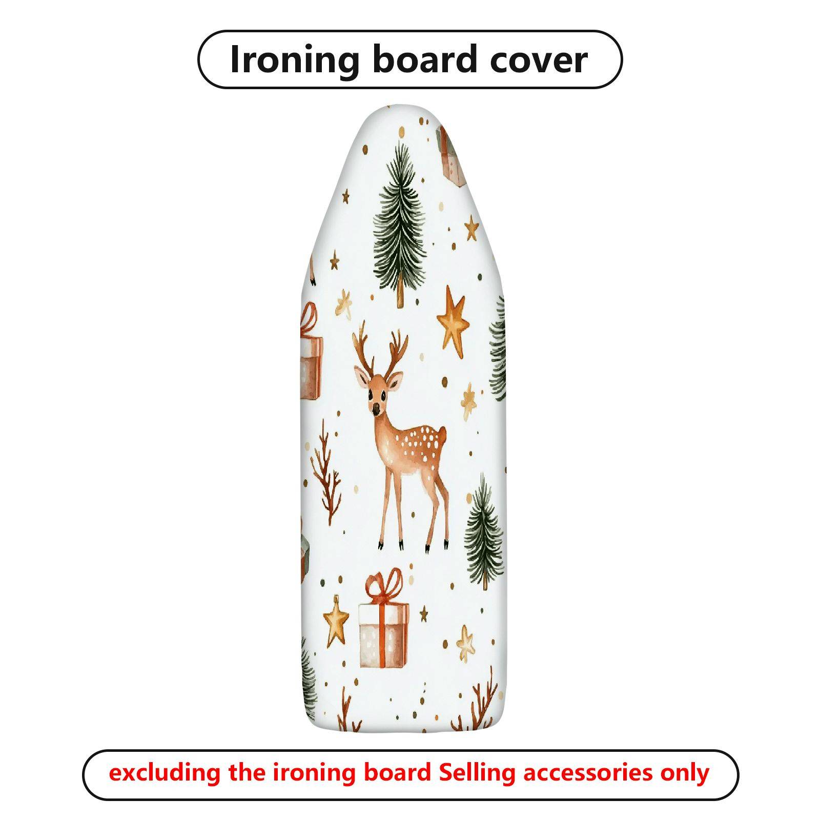 1-Piece Christmas Deer Tree Gift  Ironing Board Cover, Universal Size, Without Board