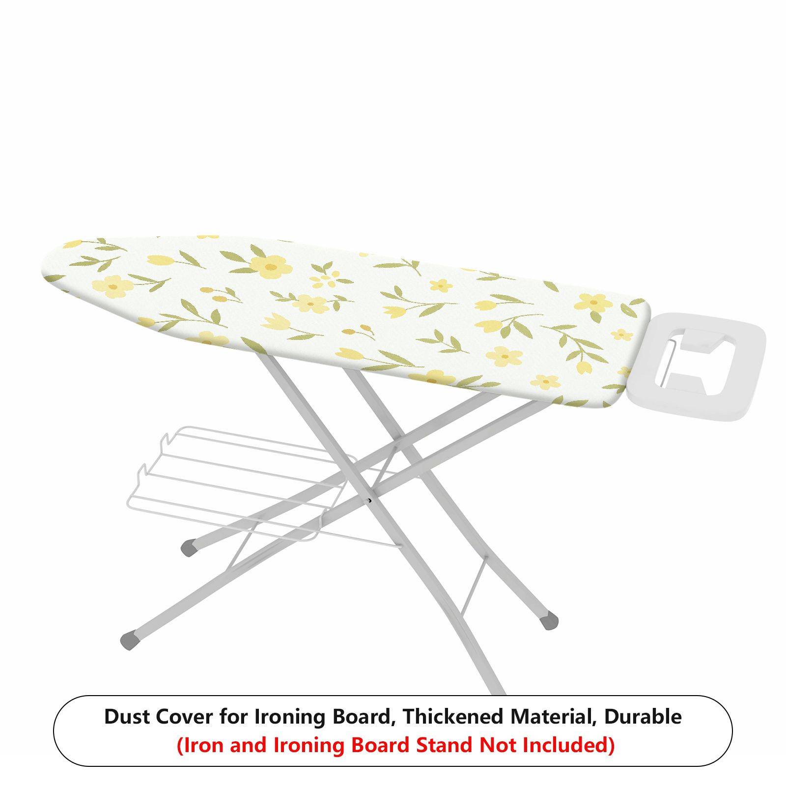 1-Piece Yellow Floral Pattern Decorative Printed  Ironing Board Cover, Universal Size, Without Board