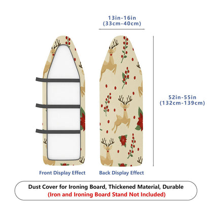 1-Piece Christmas Reindeer Floral  Ironing Board Cover, Universal Size, Without Board