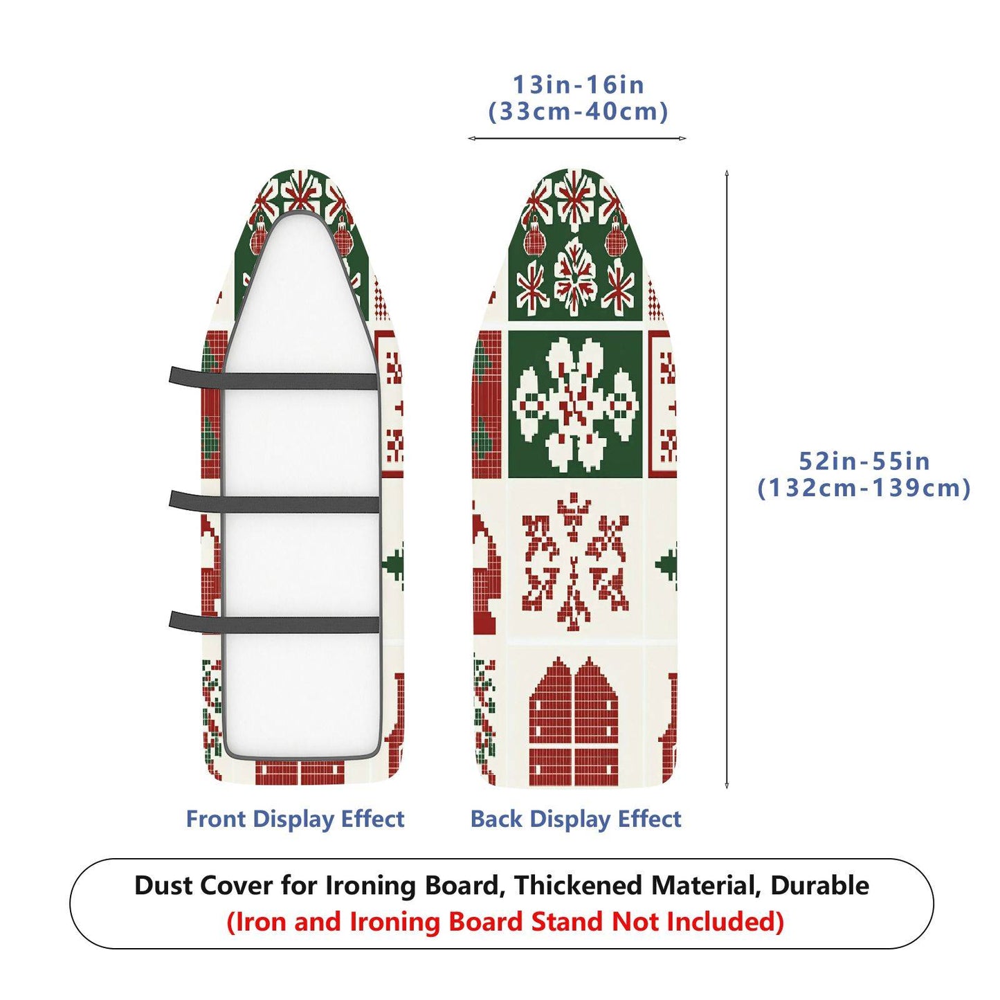 1-Piece Christmas Festive Nordic  Ironing Board Cover, Universal Size, Without Board