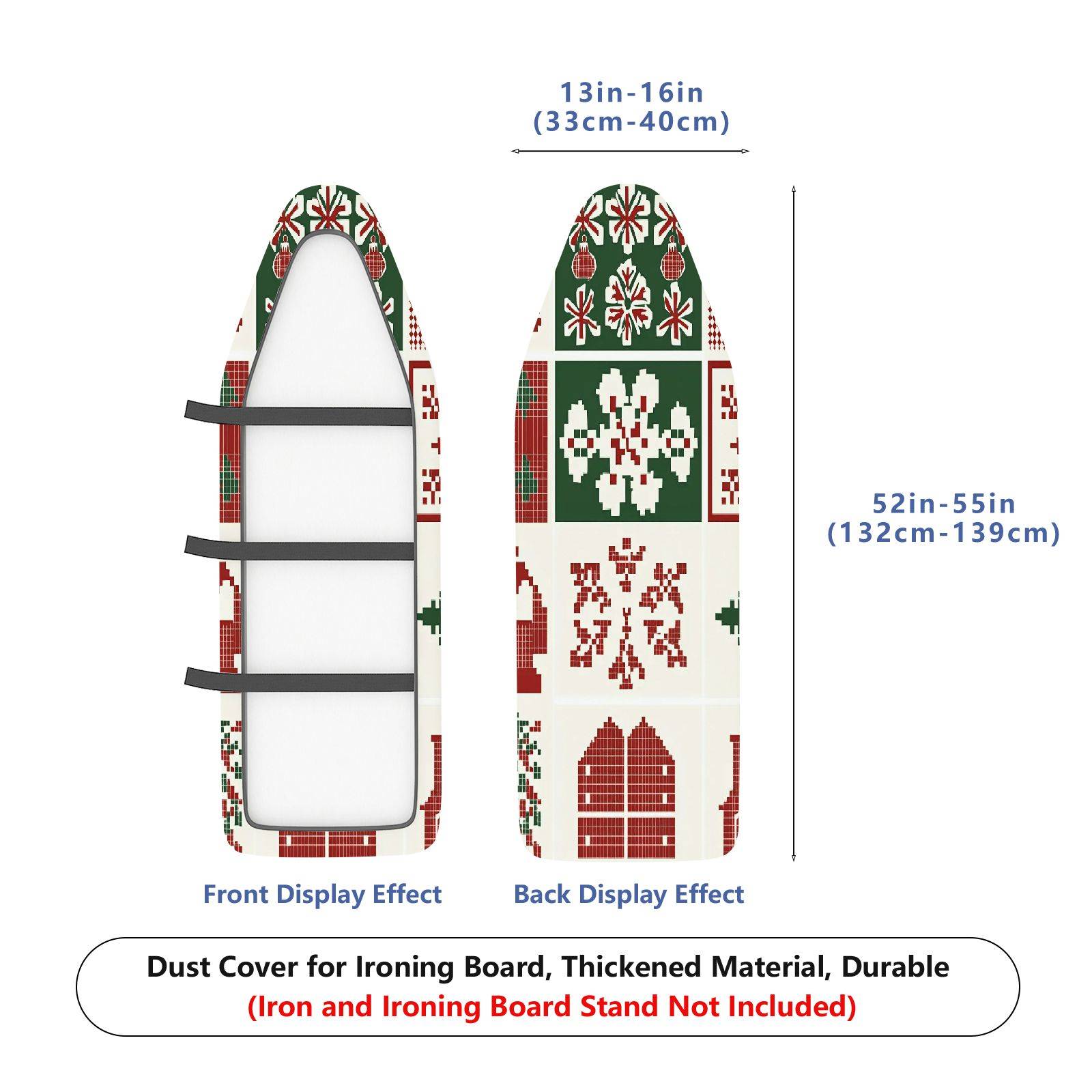 1-Piece Christmas Festive Nordic  Ironing Board Cover, Universal Size, Without Board