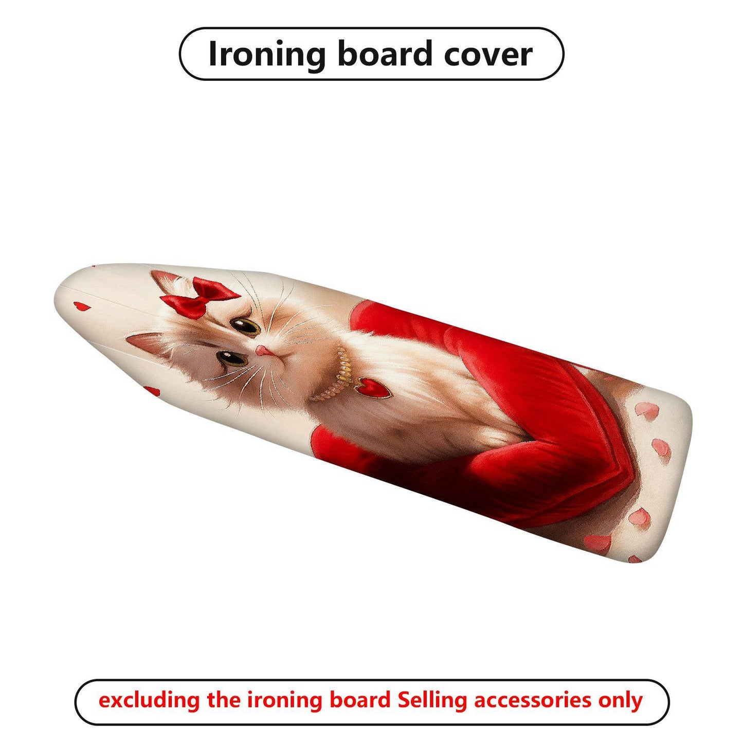 1-Piece Cute Cat Heart Valentine  Ironing Board Cover, Universal Size, Without Board