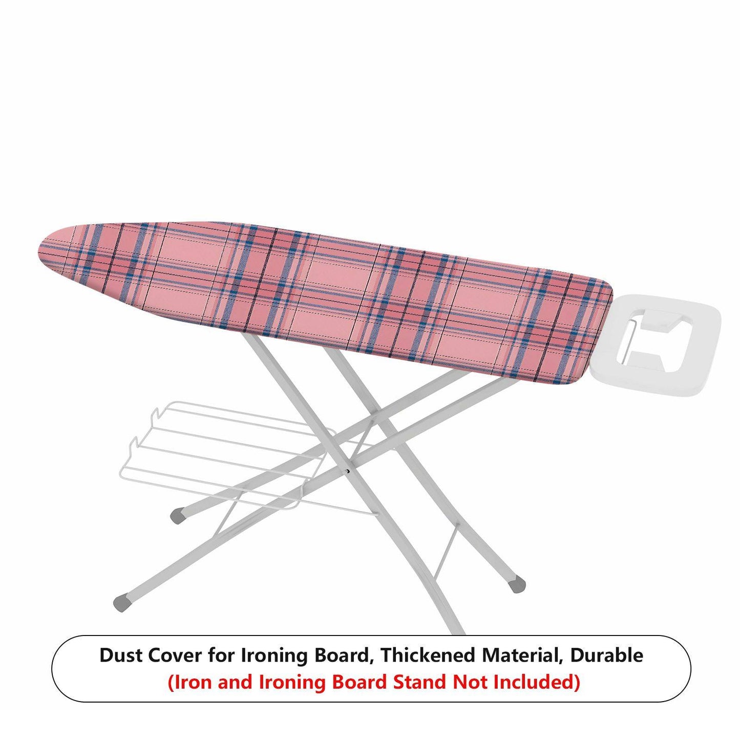 1-Piece Pink Plaid Checkered  Ironing Board Cover, Universal Size, Without Board