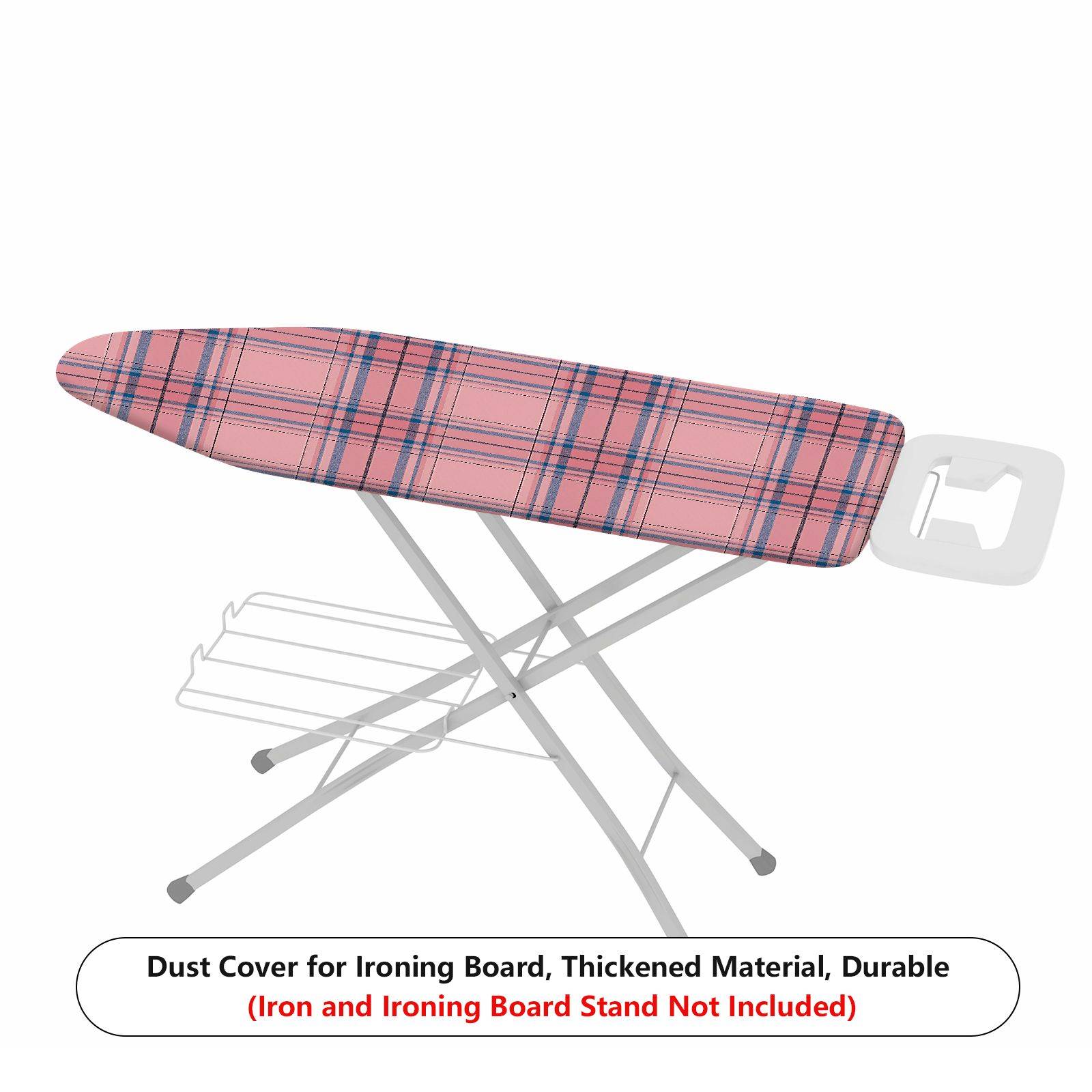 1-Piece Pink Plaid Checkered  Ironing Board Cover, Universal Size, Without Board