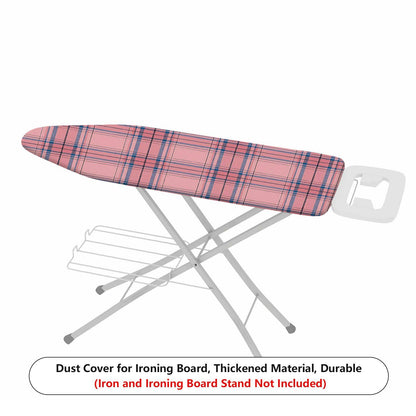 1-Piece Pink Plaid Checkered  Ironing Board Cover, Universal Size, Without Board