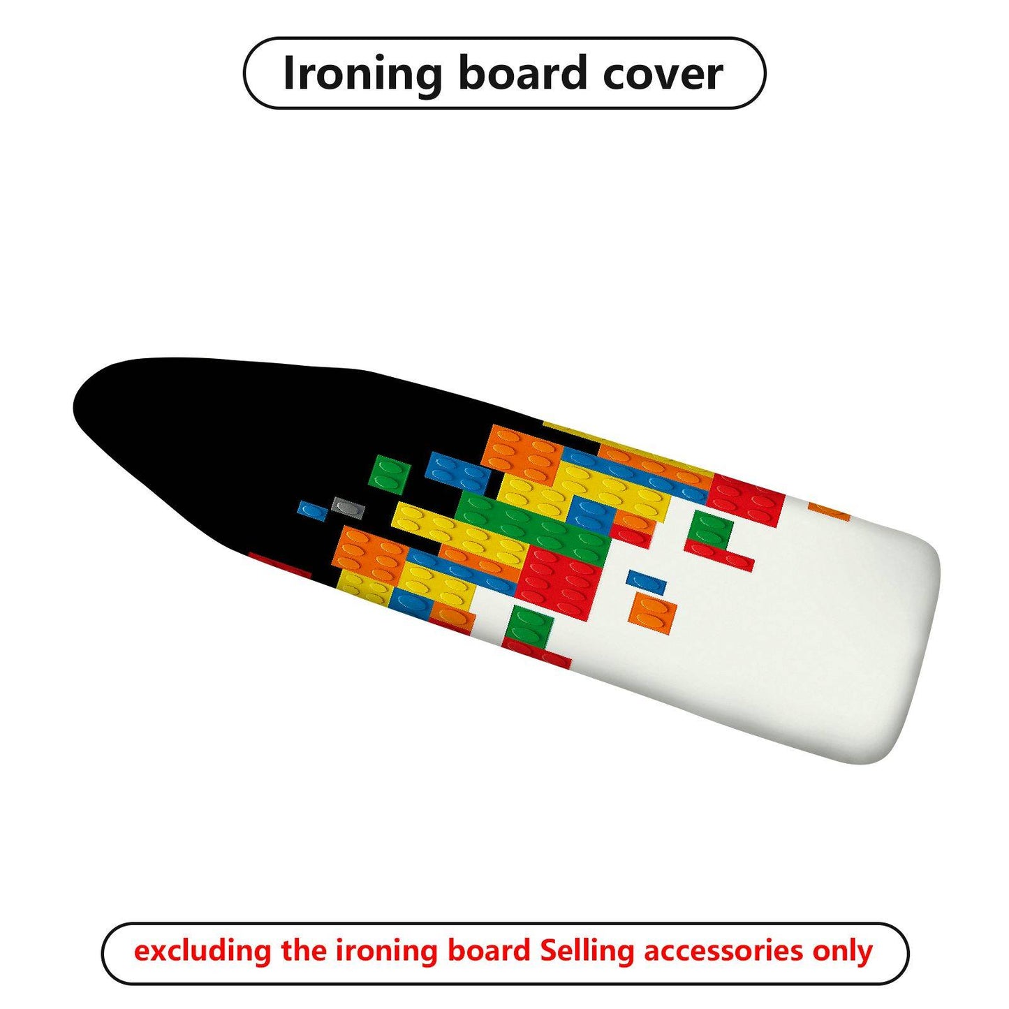 1-Piece Colorful Blocks Pattern Fun Vibrant  Ironing Board Cover, Universal Size, Without Board