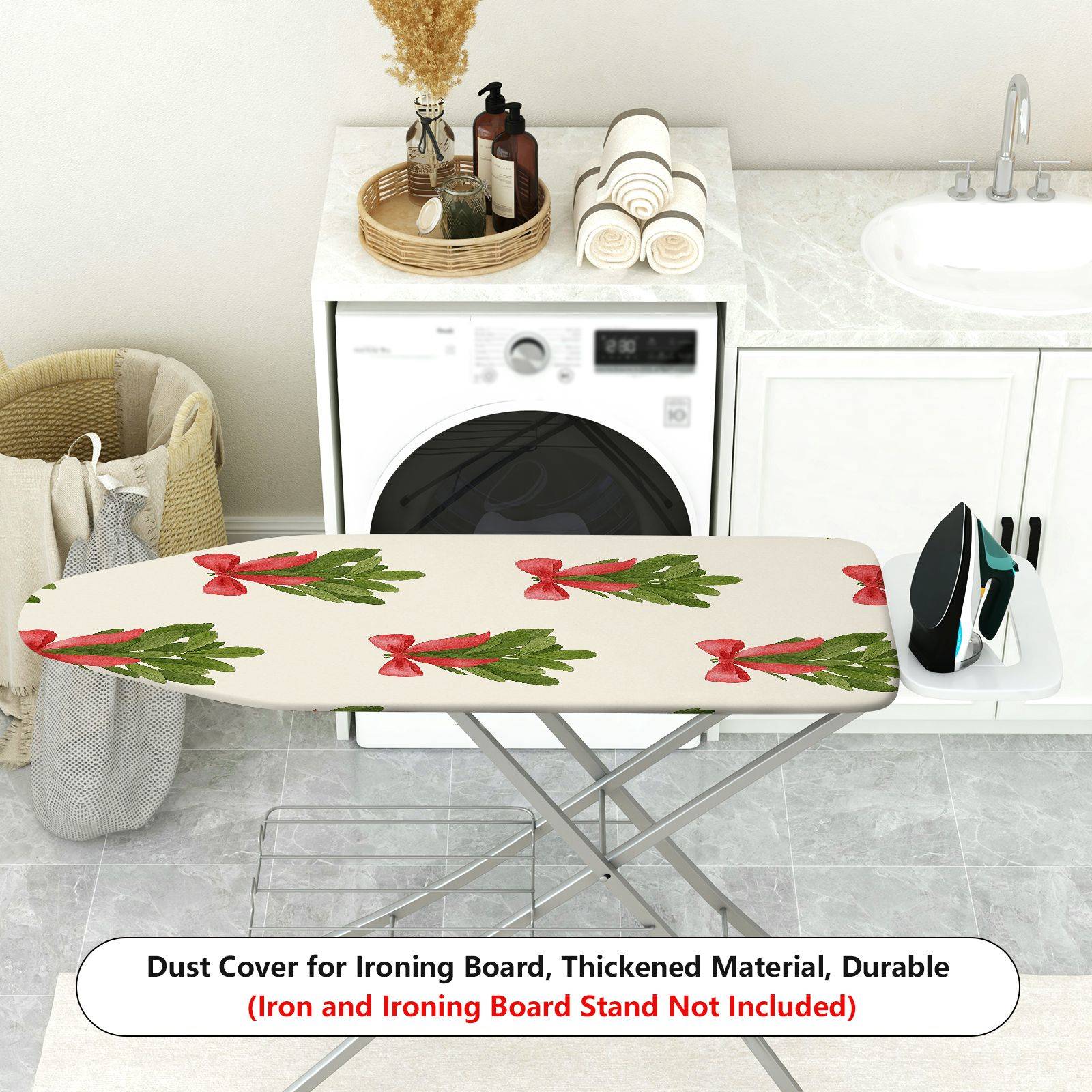 1-Piece Christmas Festive Mistletoe  Ironing Board Cover, Universal Size, Without Board