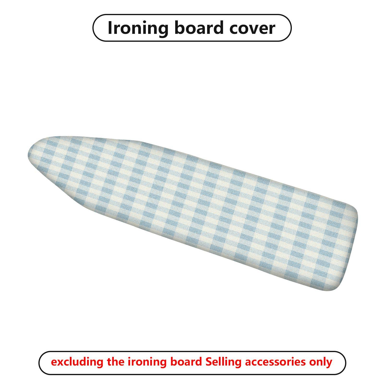 1-Piece Blue Plaid Checkered Classic  Ironing Board Cover, Universal Size, Without Board