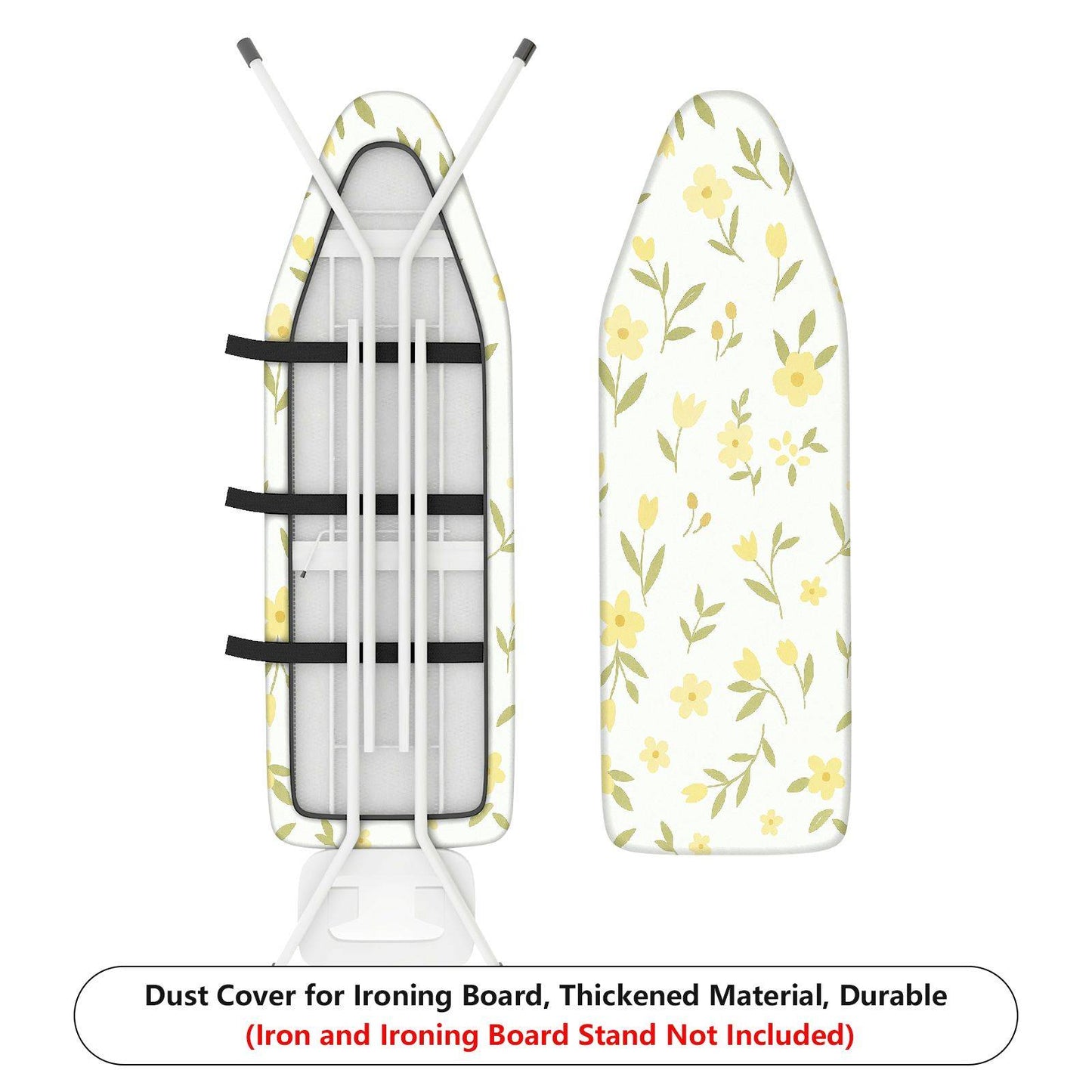 1-Piece Yellow Floral Pattern Decorative Printed  Ironing Board Cover, Universal Size, Without Board