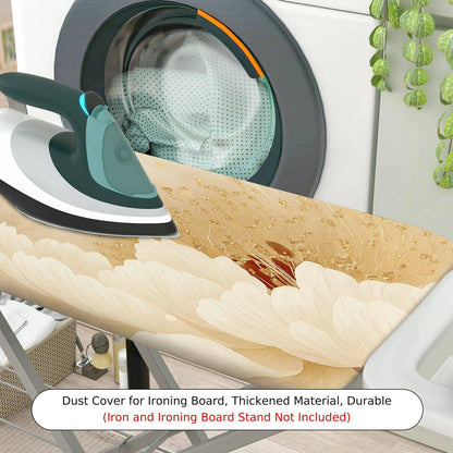 1-Piece Floral Beige Gold  Ironing Board Cover, Universal Size, Without Board