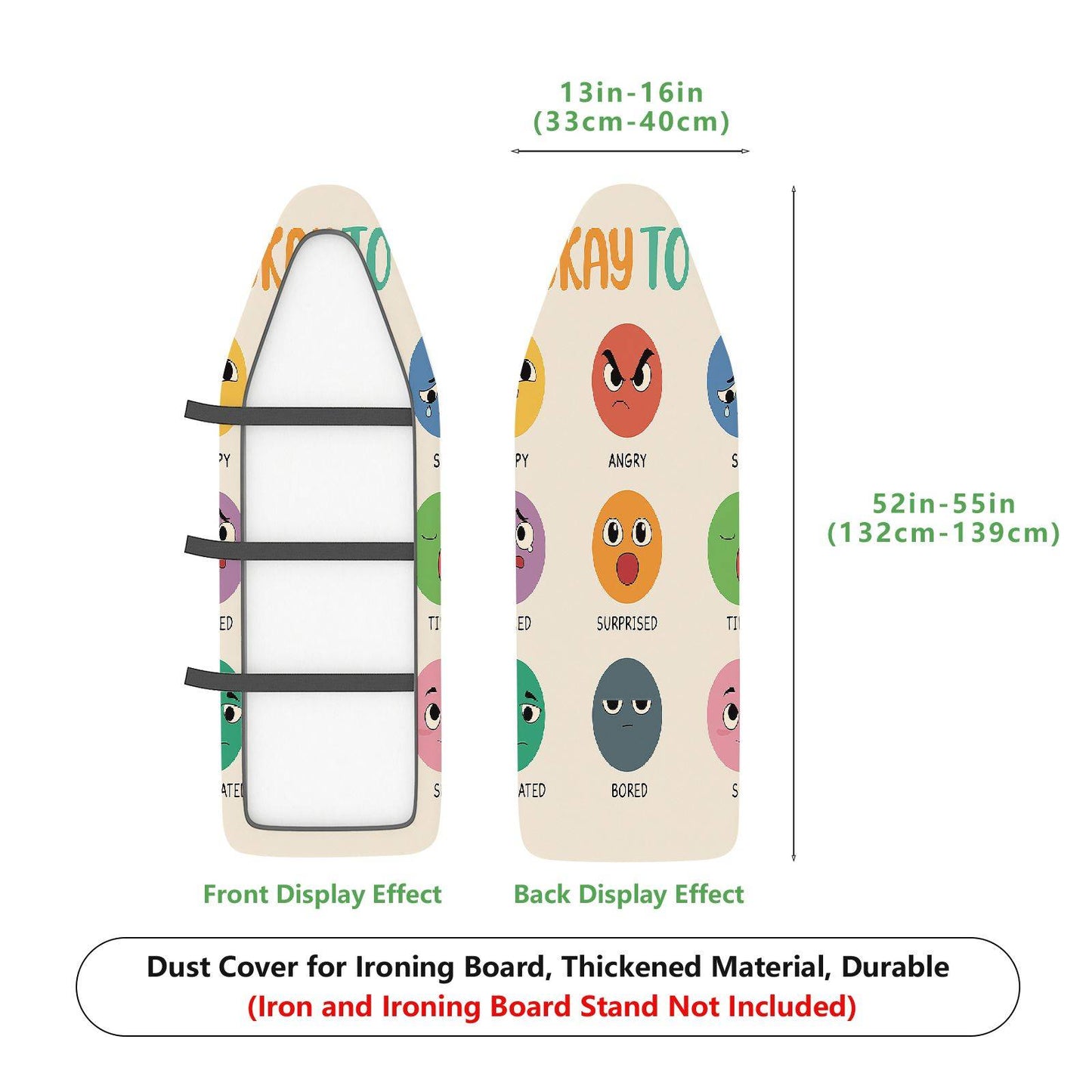 1-Piece Emoji  Fun  Ironing Board Cover, Universal Size, Without Board