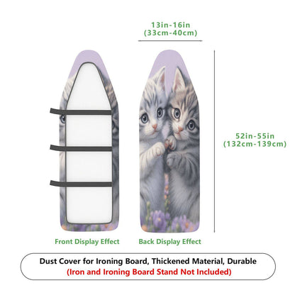 1-Piece Cute Kitten Lavender Floral  Ironing Board Cover, Universal Size, Without Board