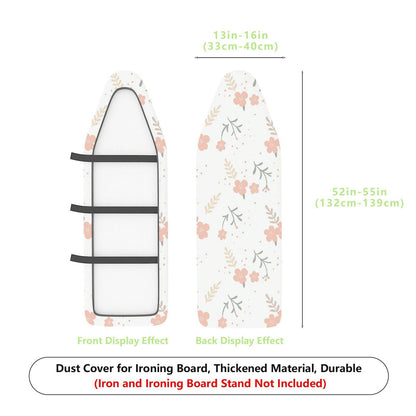 1-Piece Floral Pattern Pink Flower Beige Leaf  Ironing Board Cover, Universal Size, Without Board
