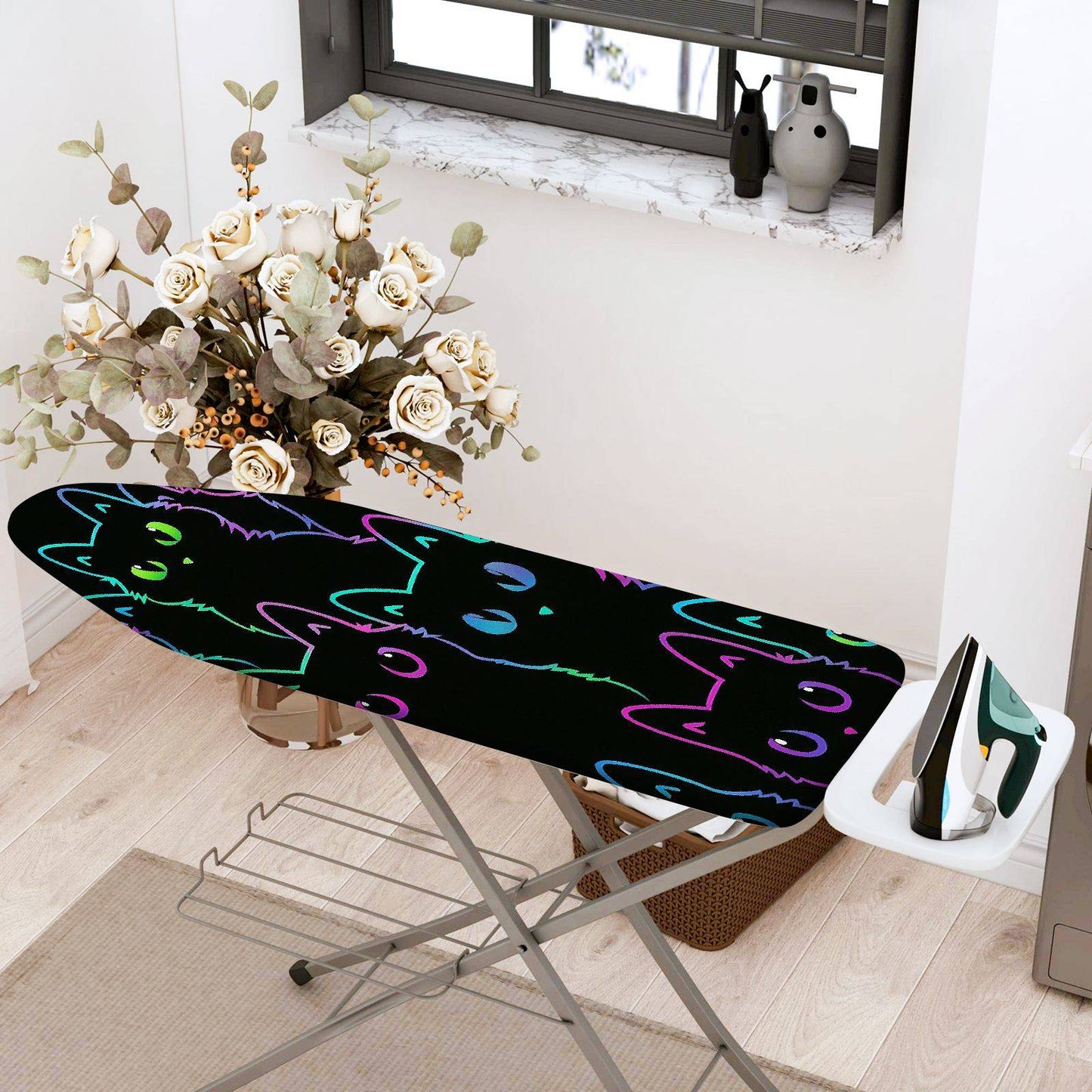 1-Piece Colorful Cat Fun  Ironing Board Cover, Universal Size, Without Board