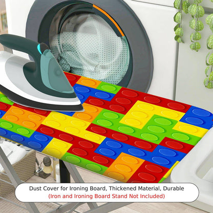 1-Piece Colorful Blocks Pattern Fun Decor  Ironing Board Cover, Universal Size, Without Board