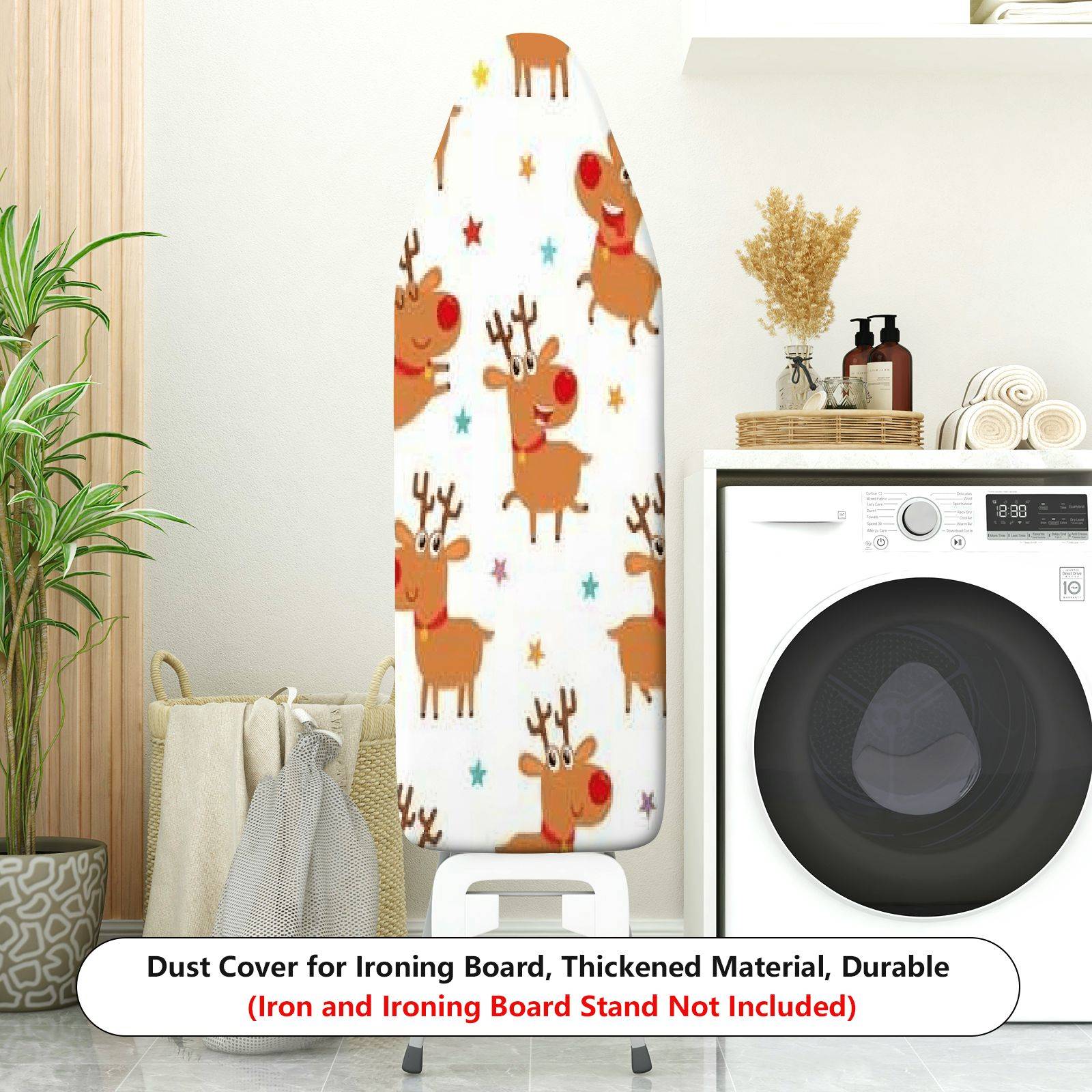1-Piece Christmas Reindeer Star Pattern  Ironing Board Cover, Universal Size, Without Board