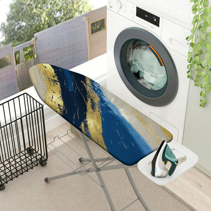 1-Piece Abstract Gold Blue Elegant  Ironing Board Cover, Universal Size, Without Board