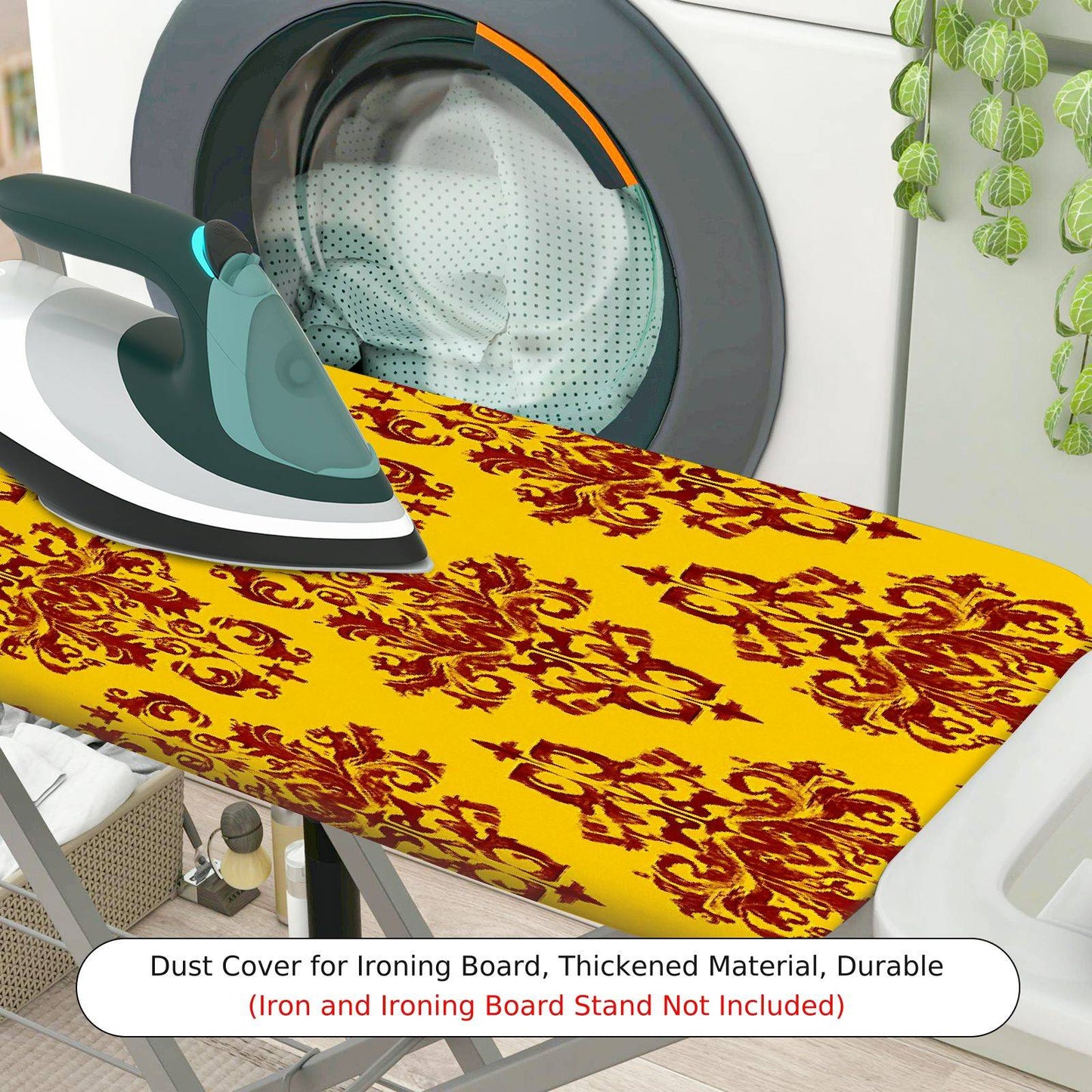 1-Piece Yellow Red Pattern Decorative Classic  Ironing Board Cover, Universal Size, Without Board