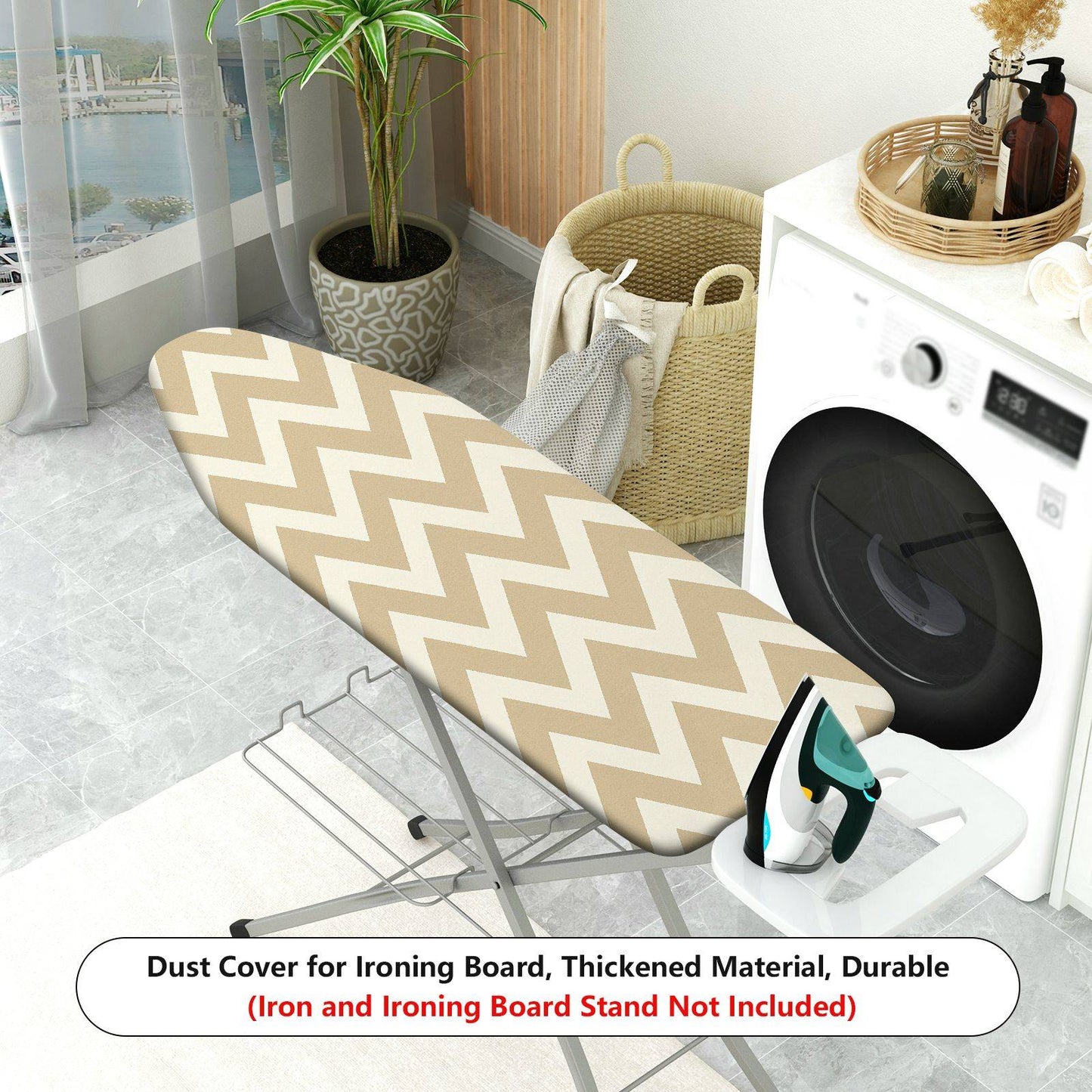 1-Piece Zigzag Beige Pattern Decorative  Ironing Board Cover, Universal Size, Without Board