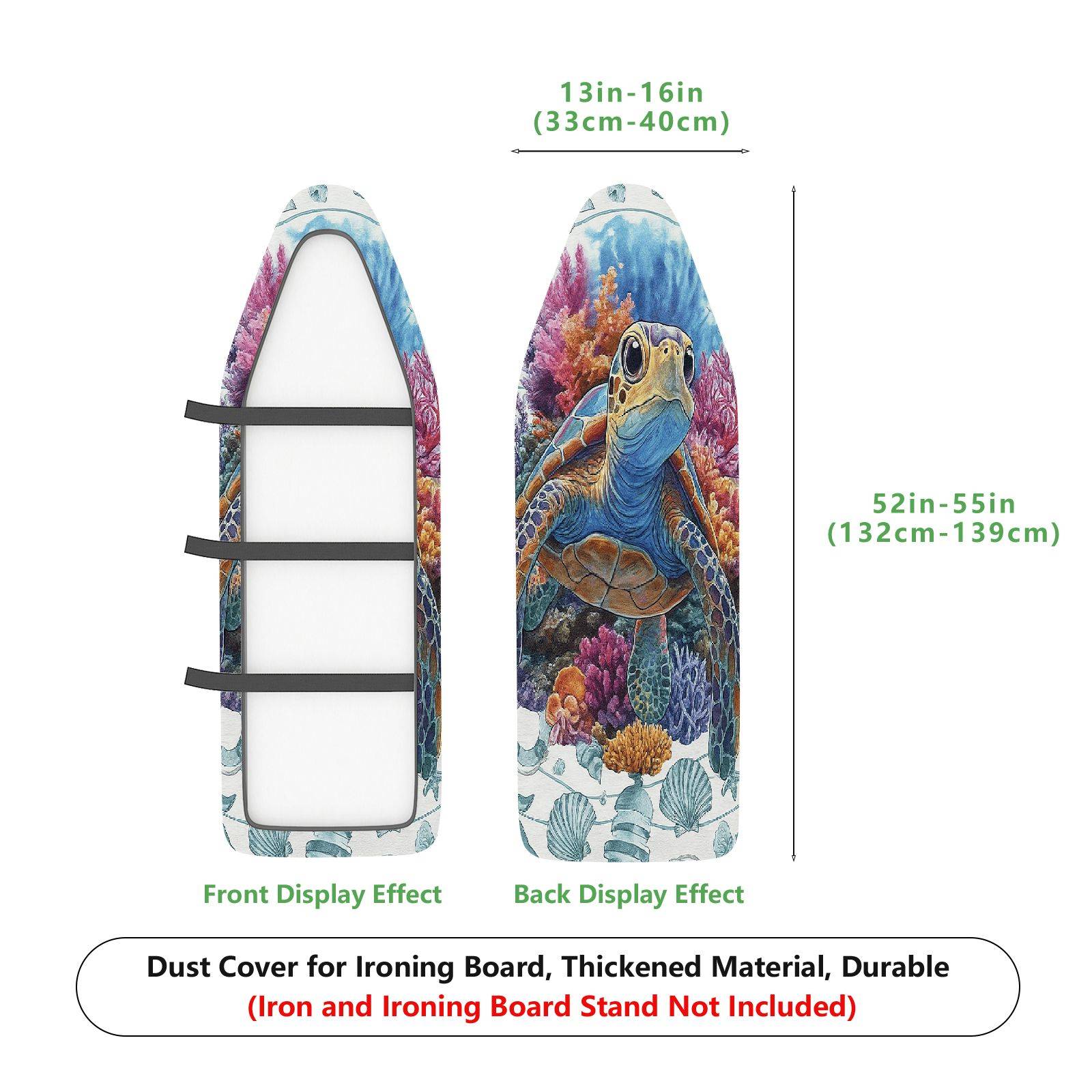 1-Piece Sea Turtle Coral Ocean  Ironing Board Cover, Universal Size, Without Board