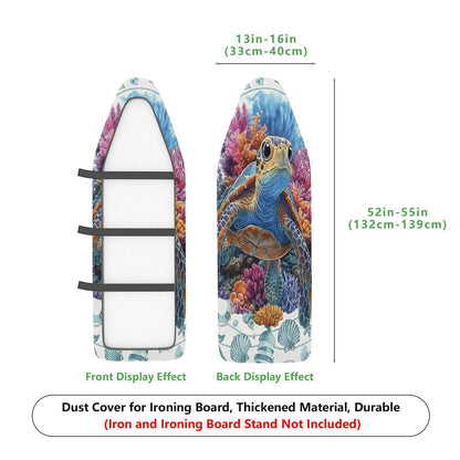 1-Piece Sea Turtle Coral Ocean  Ironing Board Cover, Universal Size, Without Board