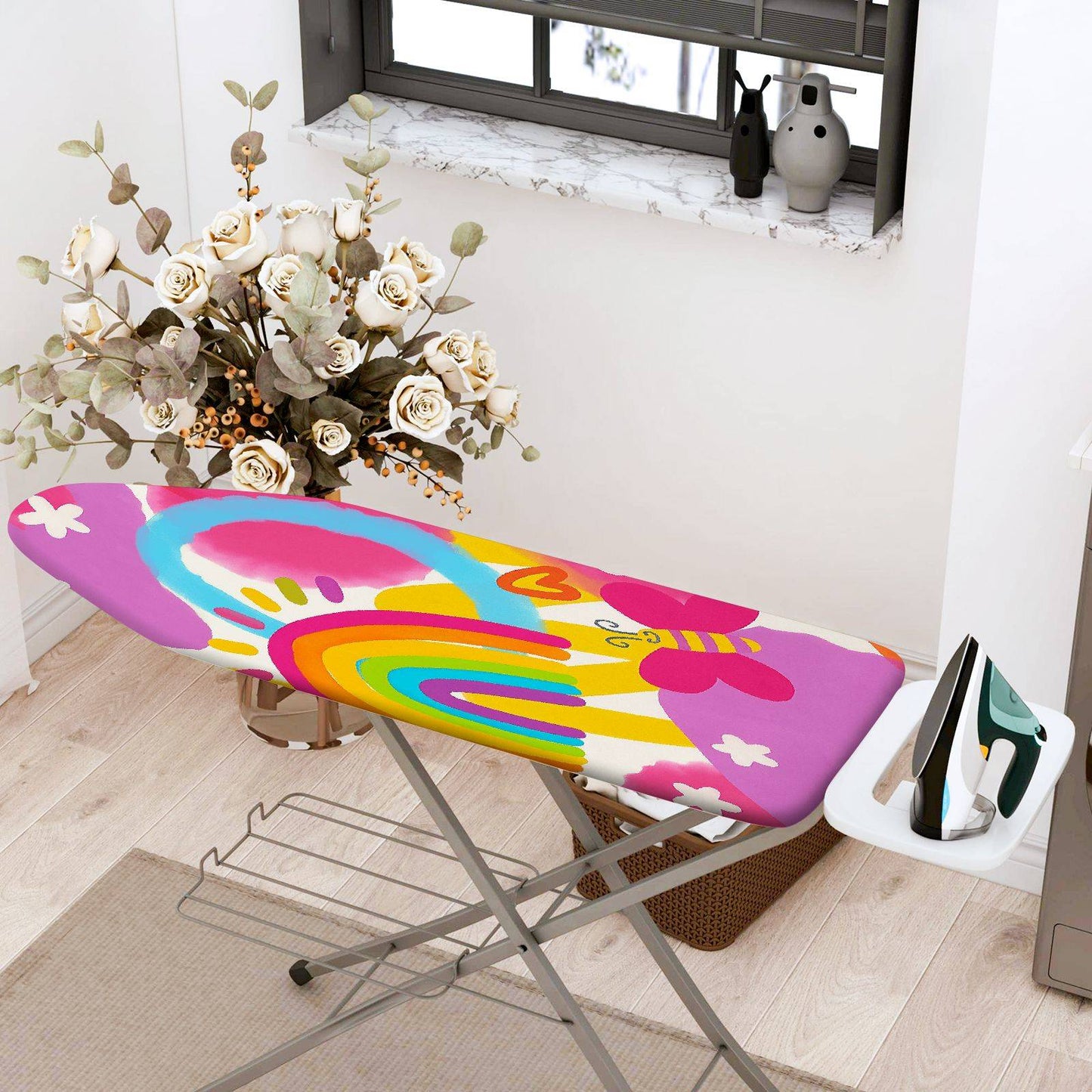 1-Piece Rainbow Colorful Fun  Ironing Board Cover, Universal Size, Without Board