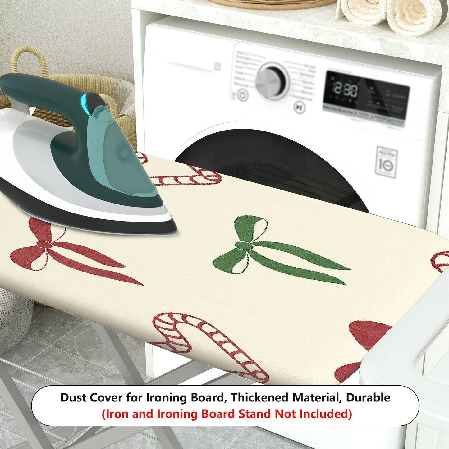 1-Piece Christmas Bow Heart  Ironing Board Cover, Universal Size, Without Board