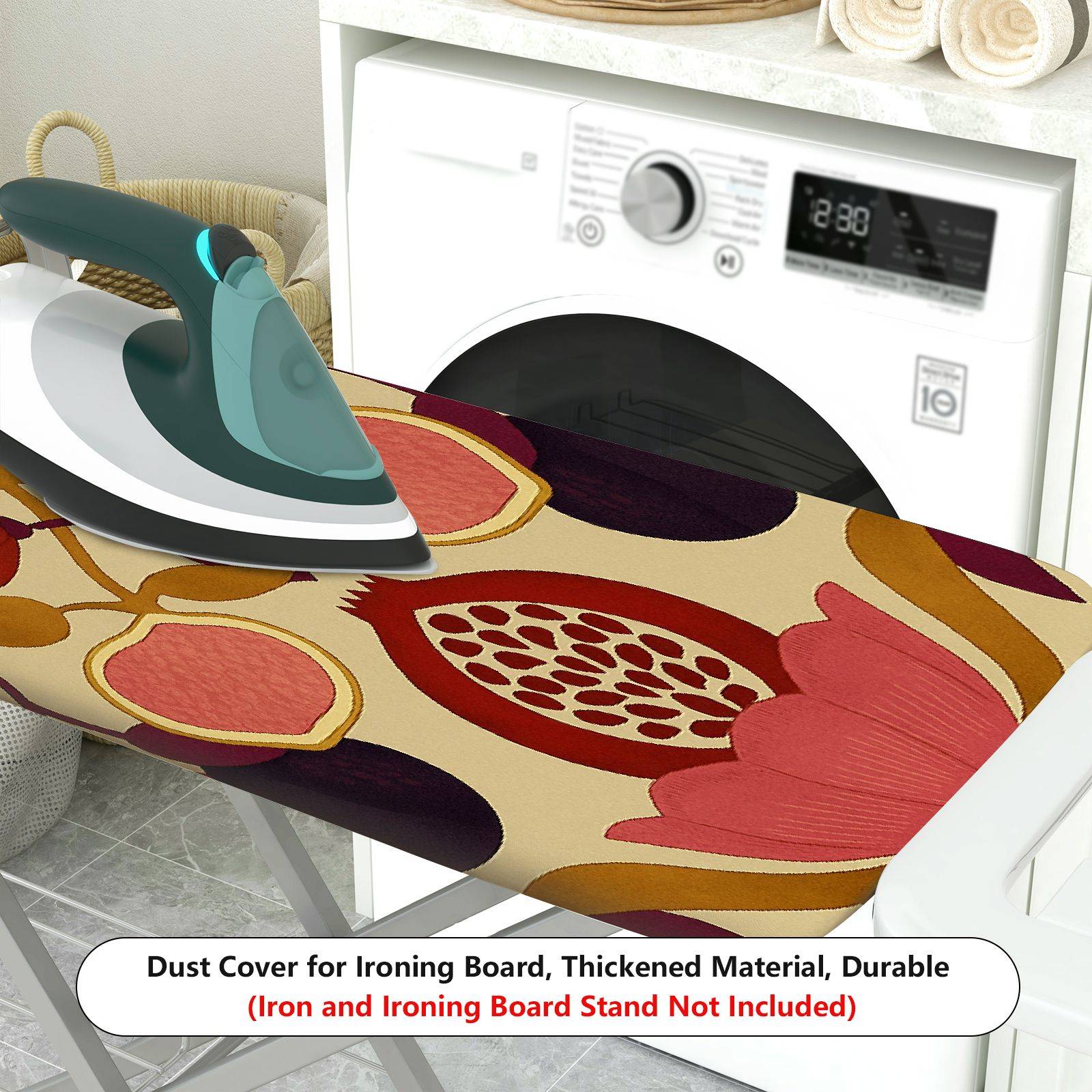 1-Piece Fruit Floral Pattern Vibrant  Ironing Board Cover, Universal Size, Without Board