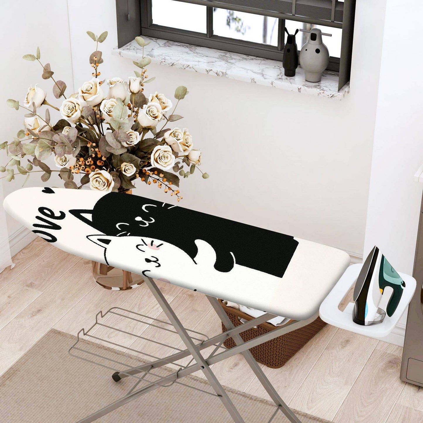 1-Piece Cute Cat Love  Ironing Board Cover, Universal Size, Without Board