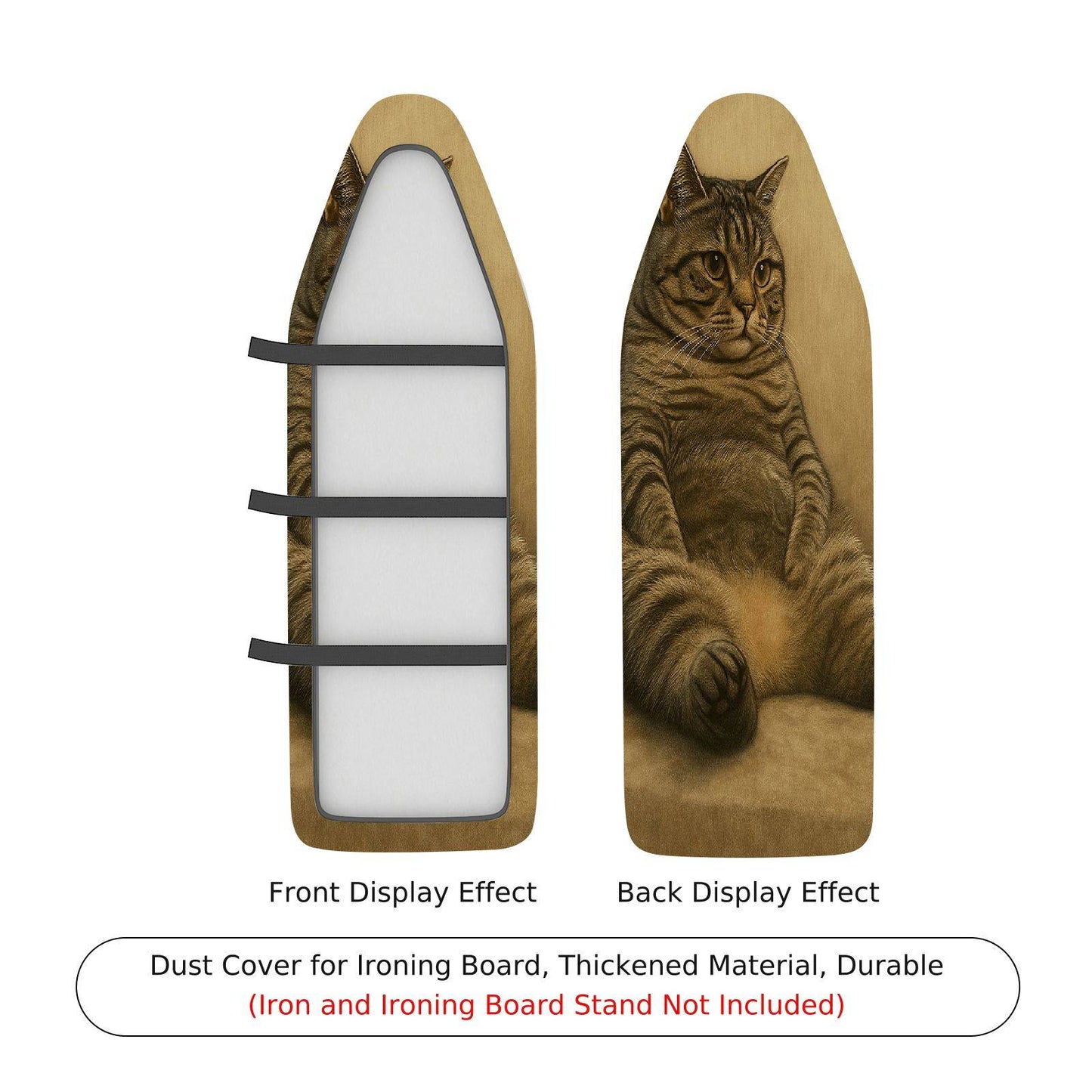 1-Piece Cat Animal Fun Art  Ironing Board Cover, Universal Size, Without Board