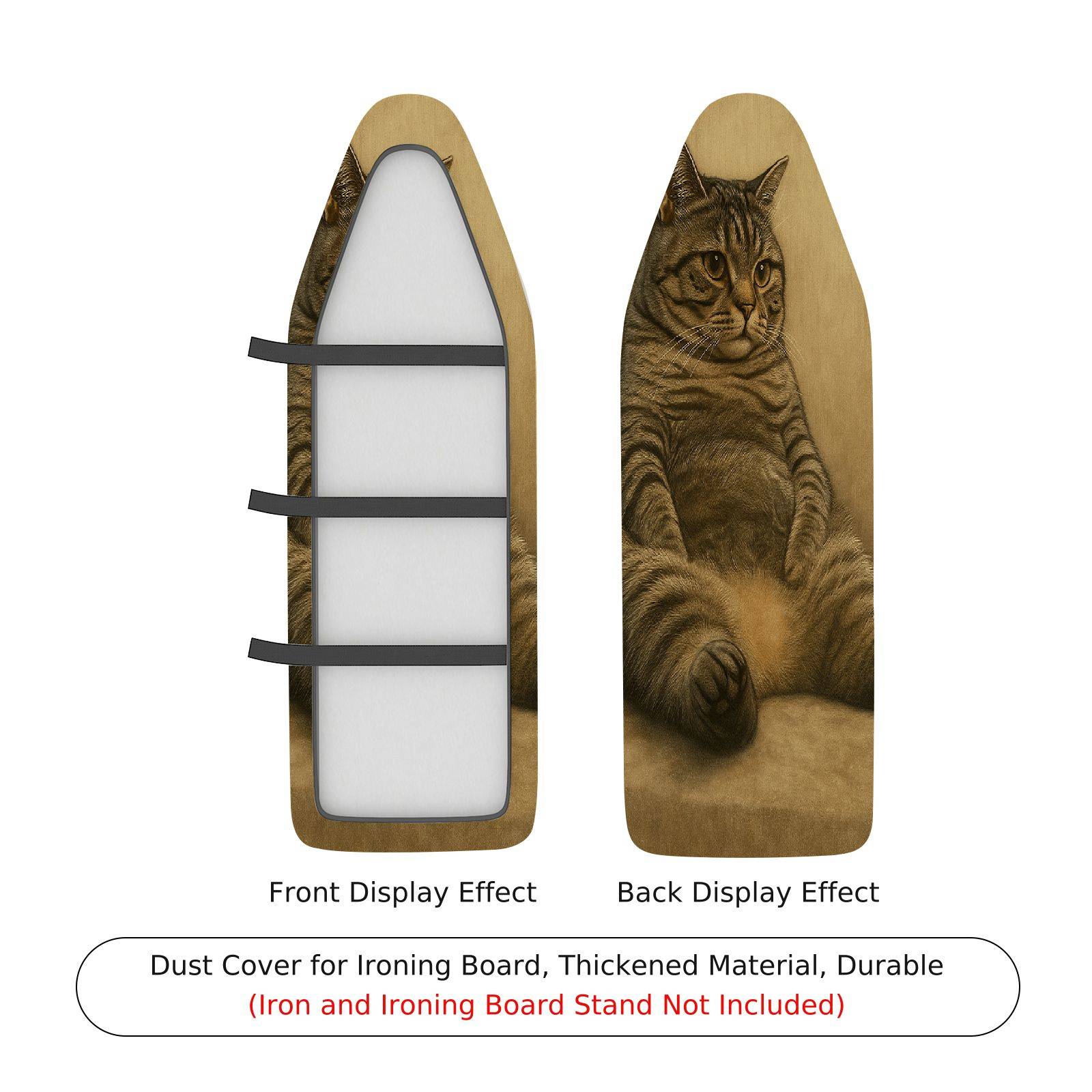 1-Piece Cat Animal Fun Art  Ironing Board Cover, Universal Size, Without Board