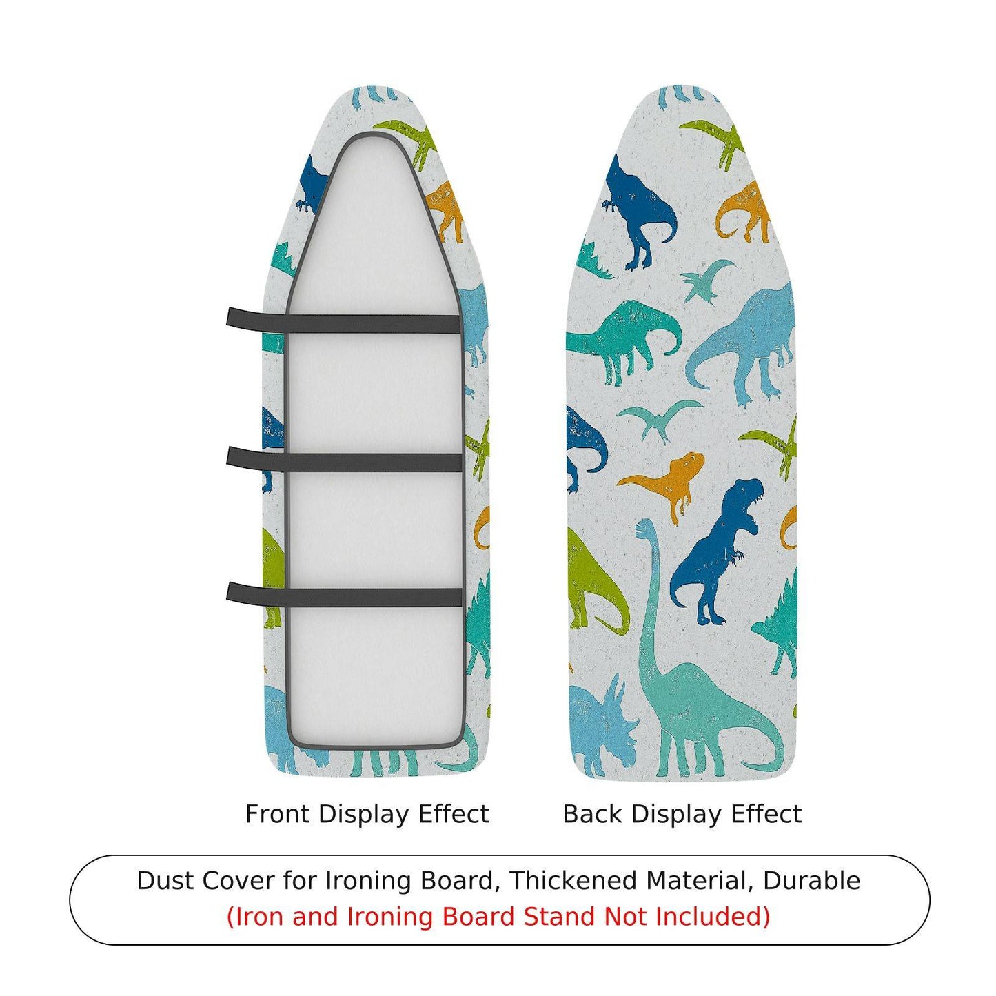 1-Piece Dinosaur Colorful Fun  Ironing Board Cover, Universal Size, Without Board