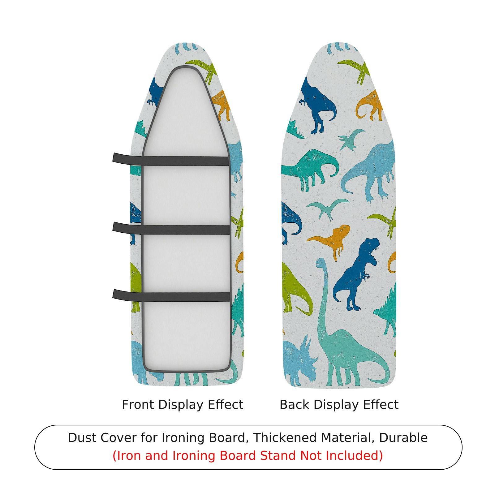 1-Piece Dinosaur Colorful Fun  Ironing Board Cover, Universal Size, Without Board