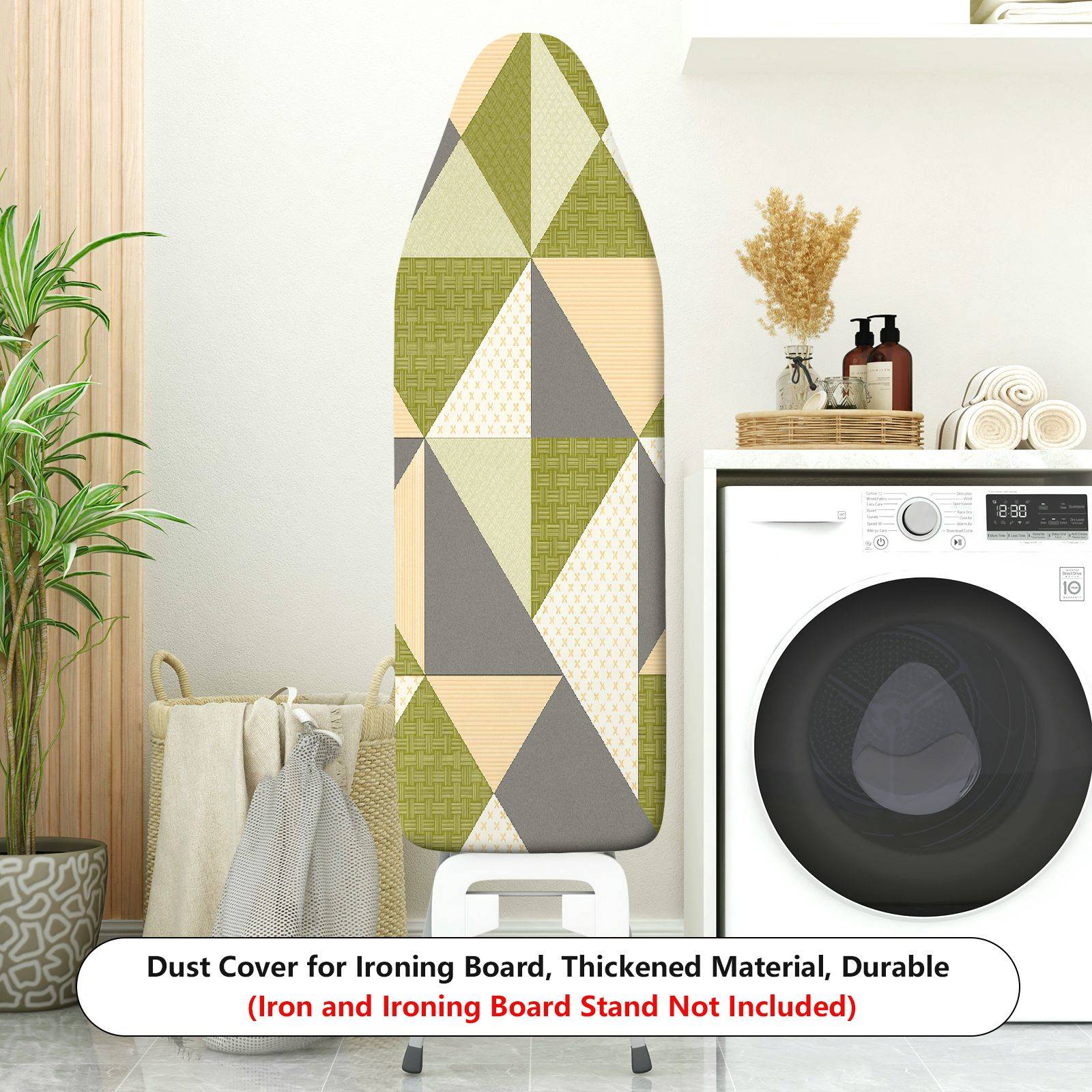 1-Piece Geometric Pattern Green Beige Gray  Ironing Board Cover, Universal Size, Without Board