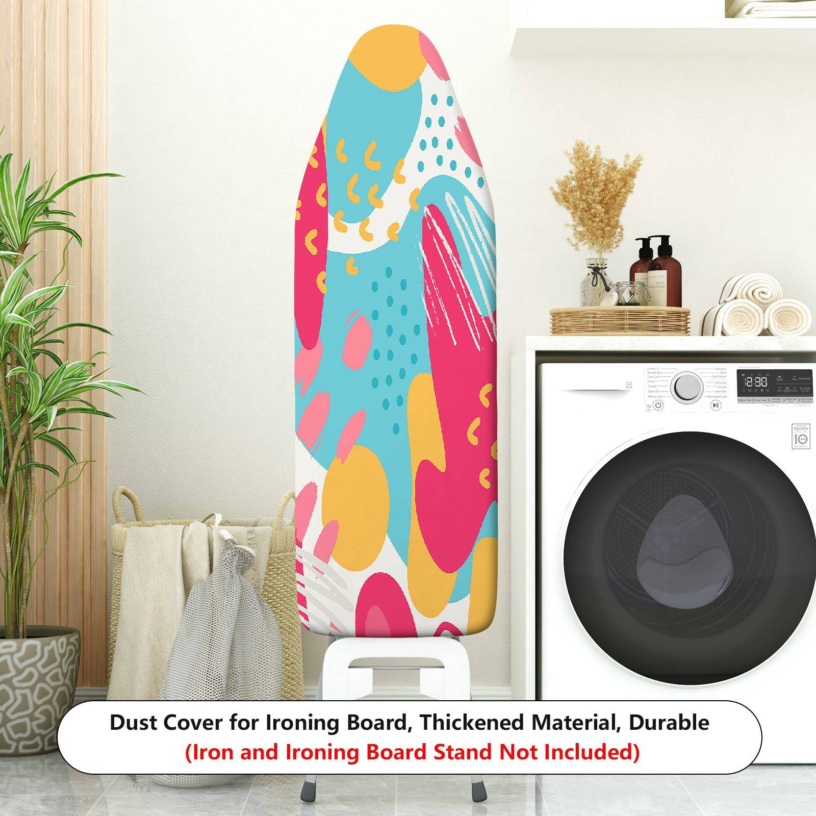 1-Piece Abstract Colorful Pattern Fun Pop Art  Ironing Board Cover, Universal Size, Without Board