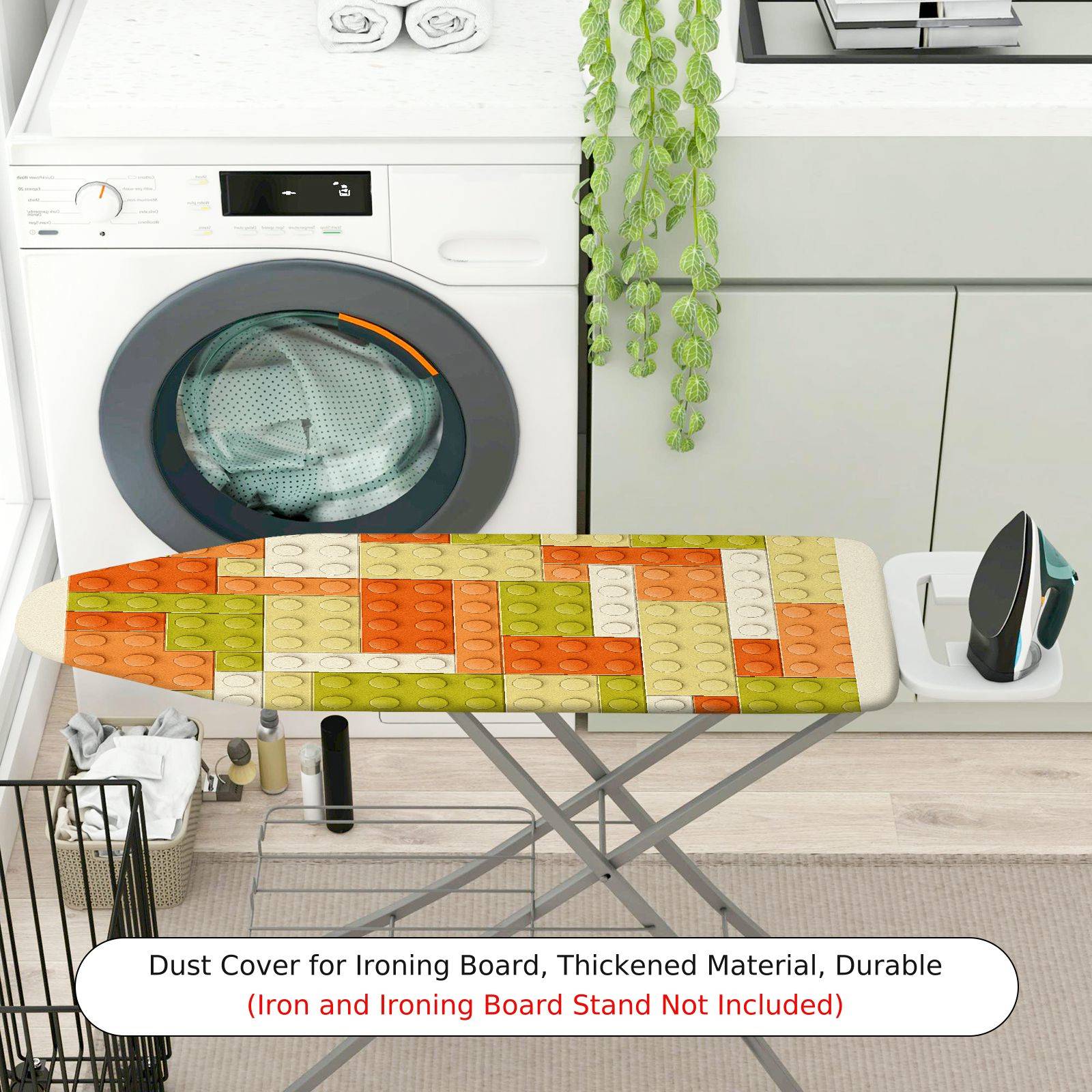 1-Piece Colorful Blocks Playful Fun  Ironing Board Cover, Universal Size, Without Board